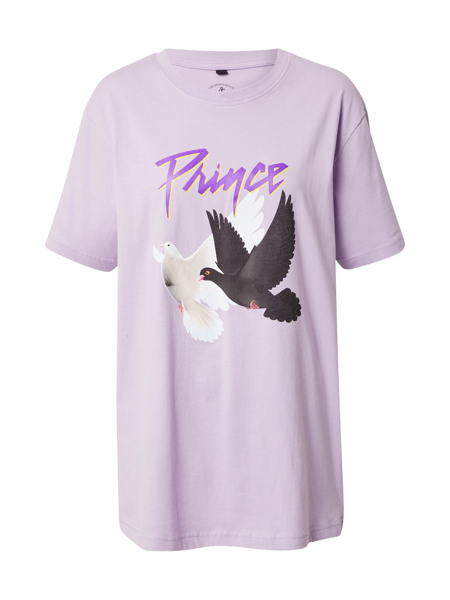 Merchcode Široka majica 'Prince Dove'  lila / svetlo lila / črna / bela