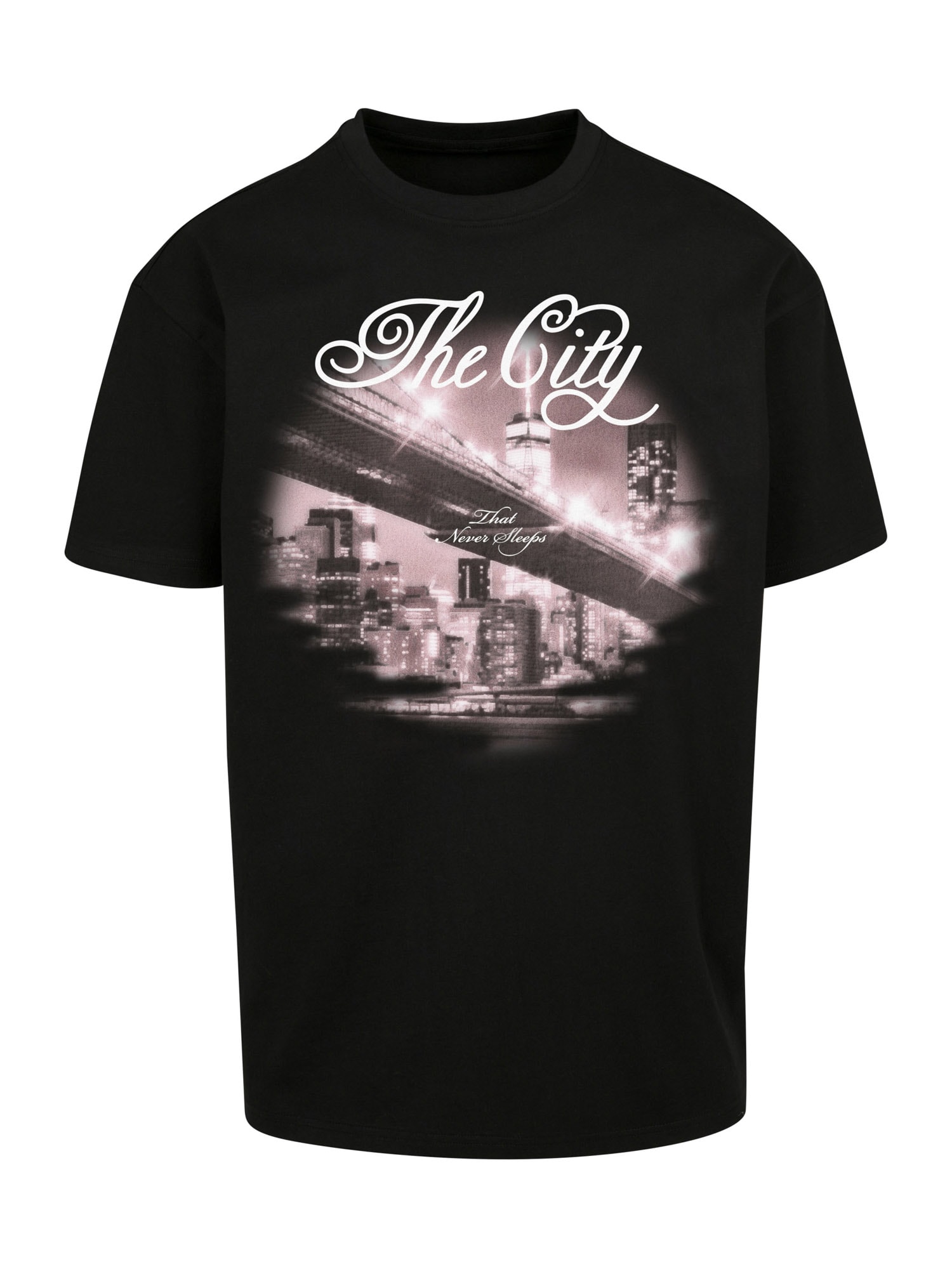 Mister Tee Majica 'The City'  majnica / mauve / črna / bela