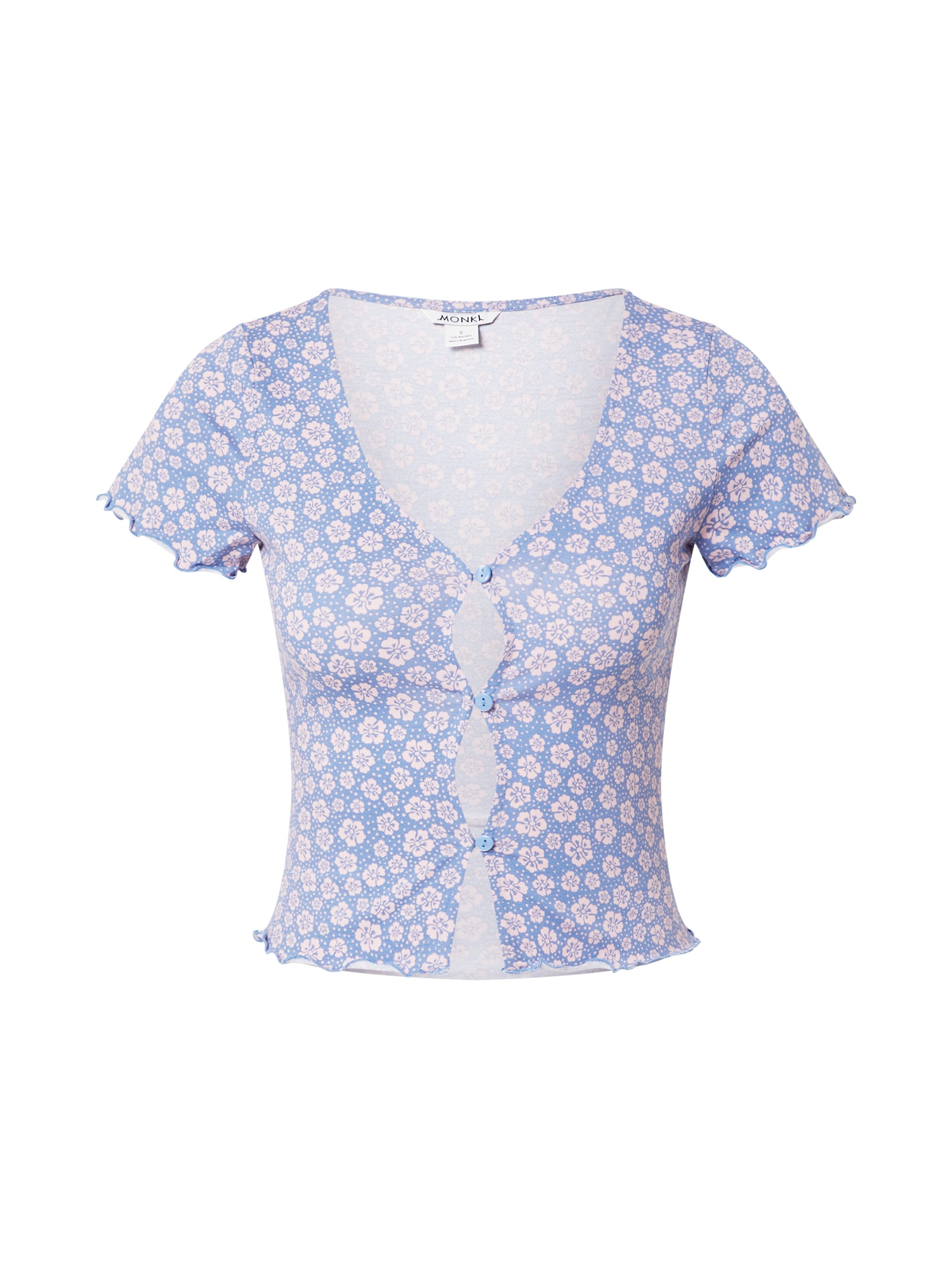 Monki Majica 'Marianne'  dimno modra / pastelno roza
