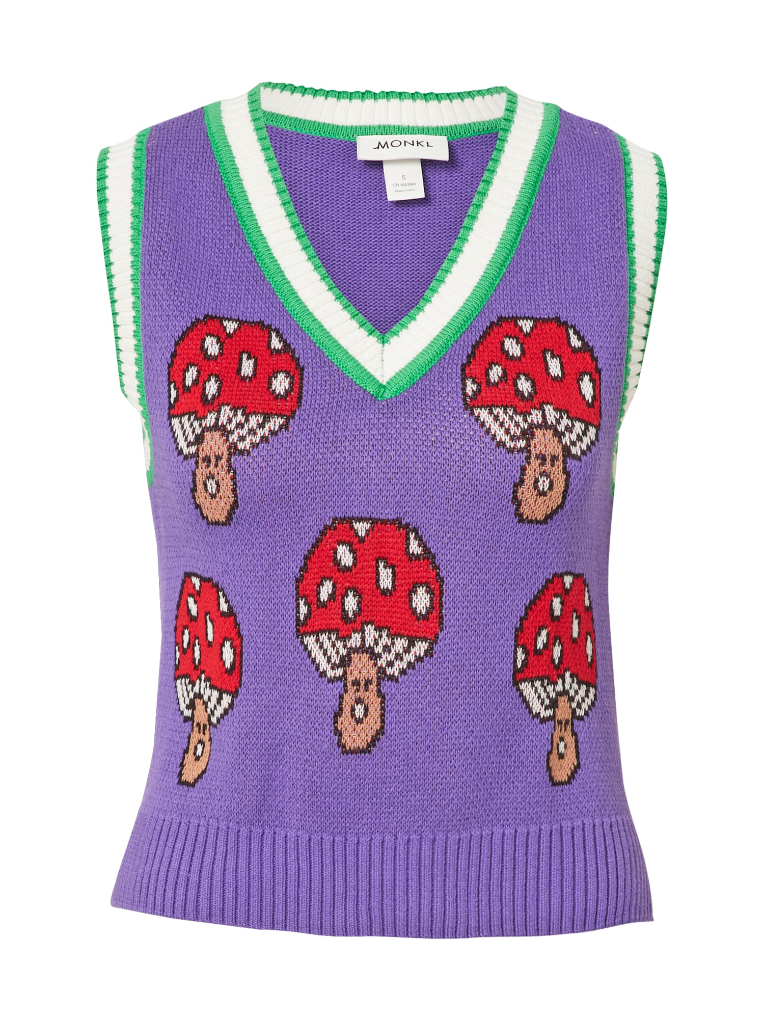 Monki Pulover 'Sally'  svetlo rjava / zelena / lila / rdeča / bela