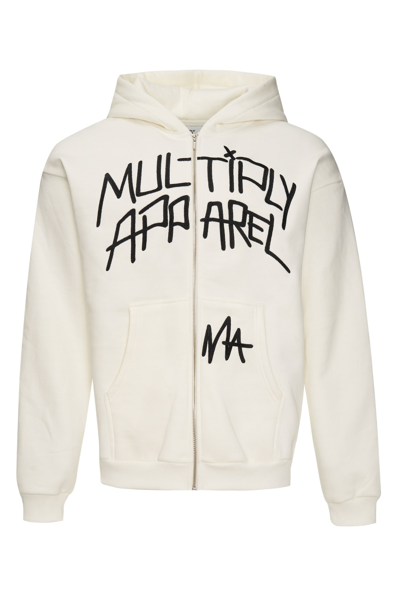 Multiply Apparel Jopa na zadrgo 'Graffiti'  črna / bela