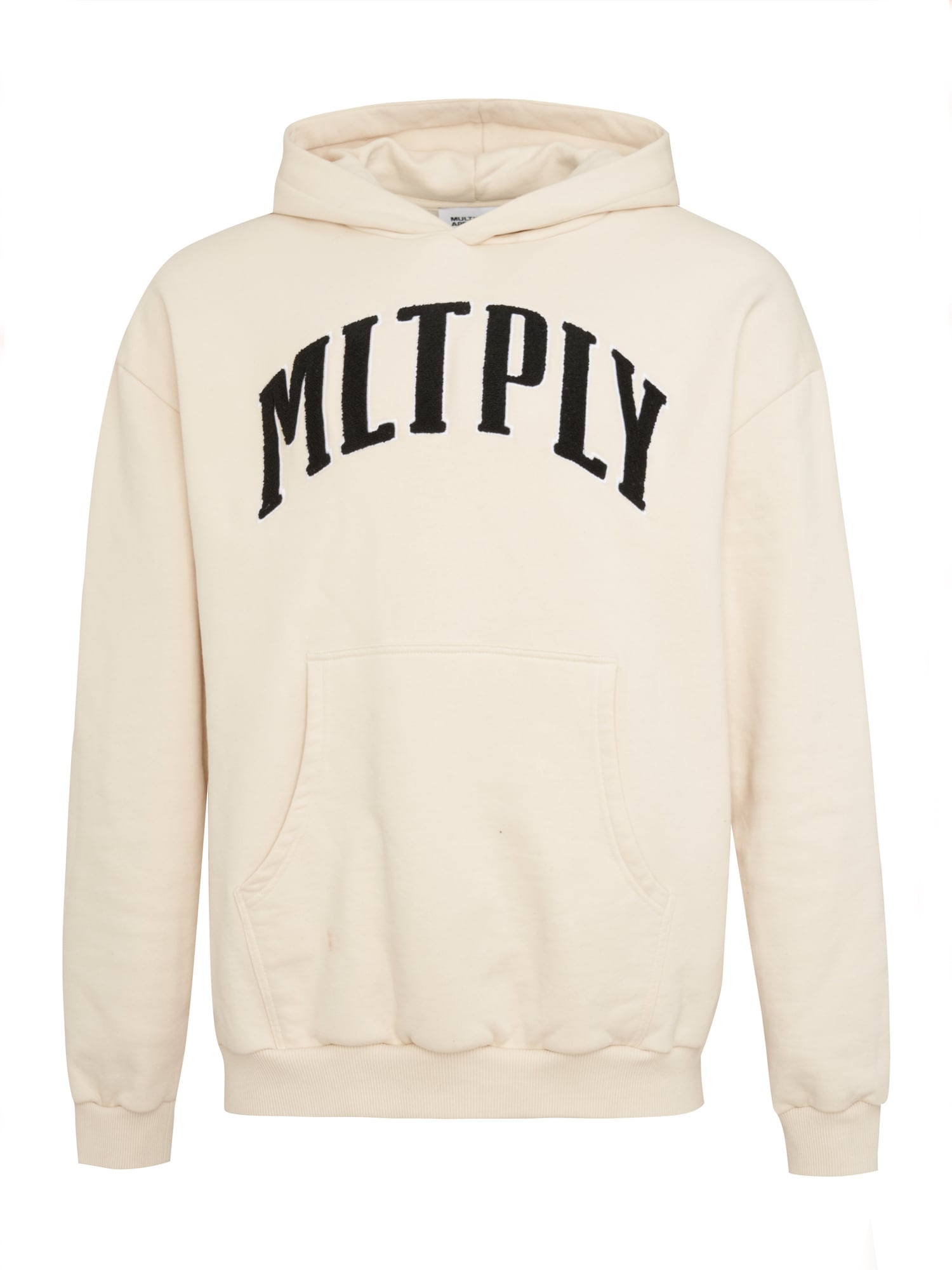 Multiply Apparel Majica 'Embroidery'  svetlo bež / črna / bela