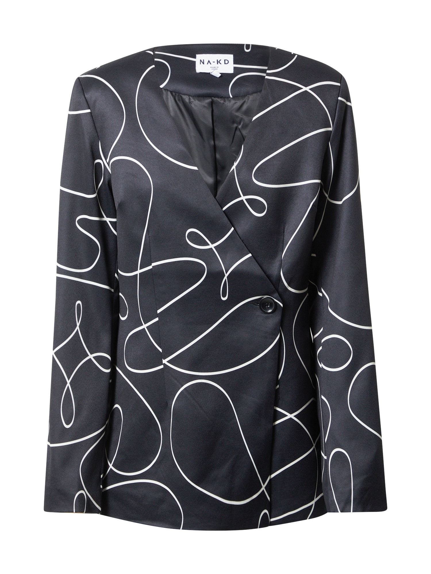 NA-KD Blazer  črna / bela