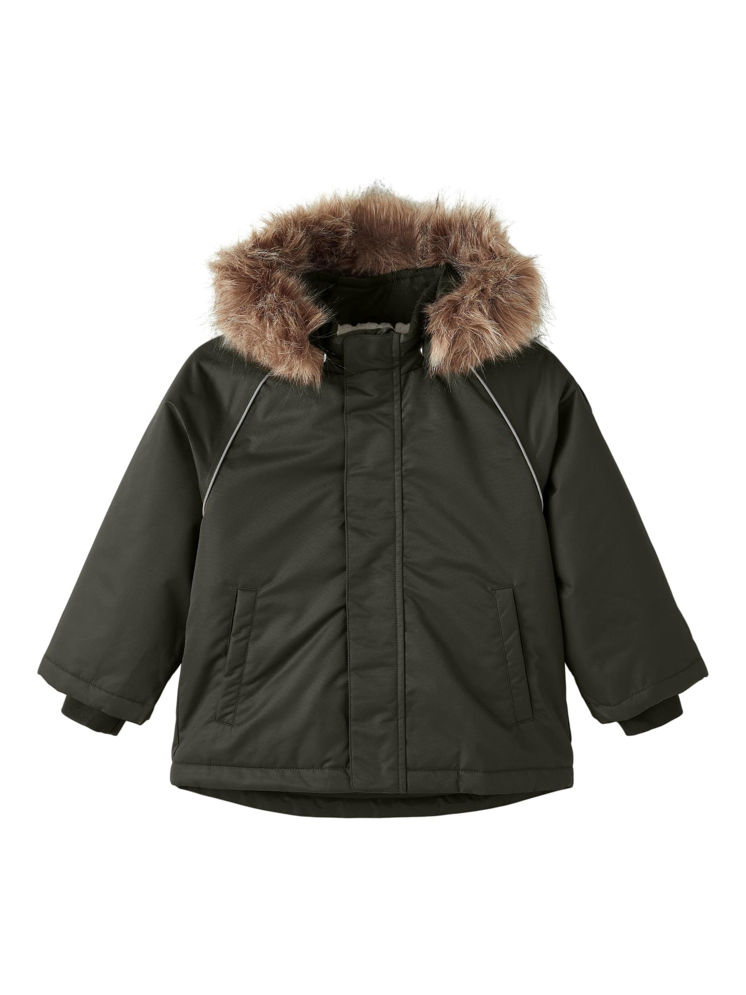 NAME IT Funkcionalna jakna 'SNOW 05'  svetlo rjava / temno zelena