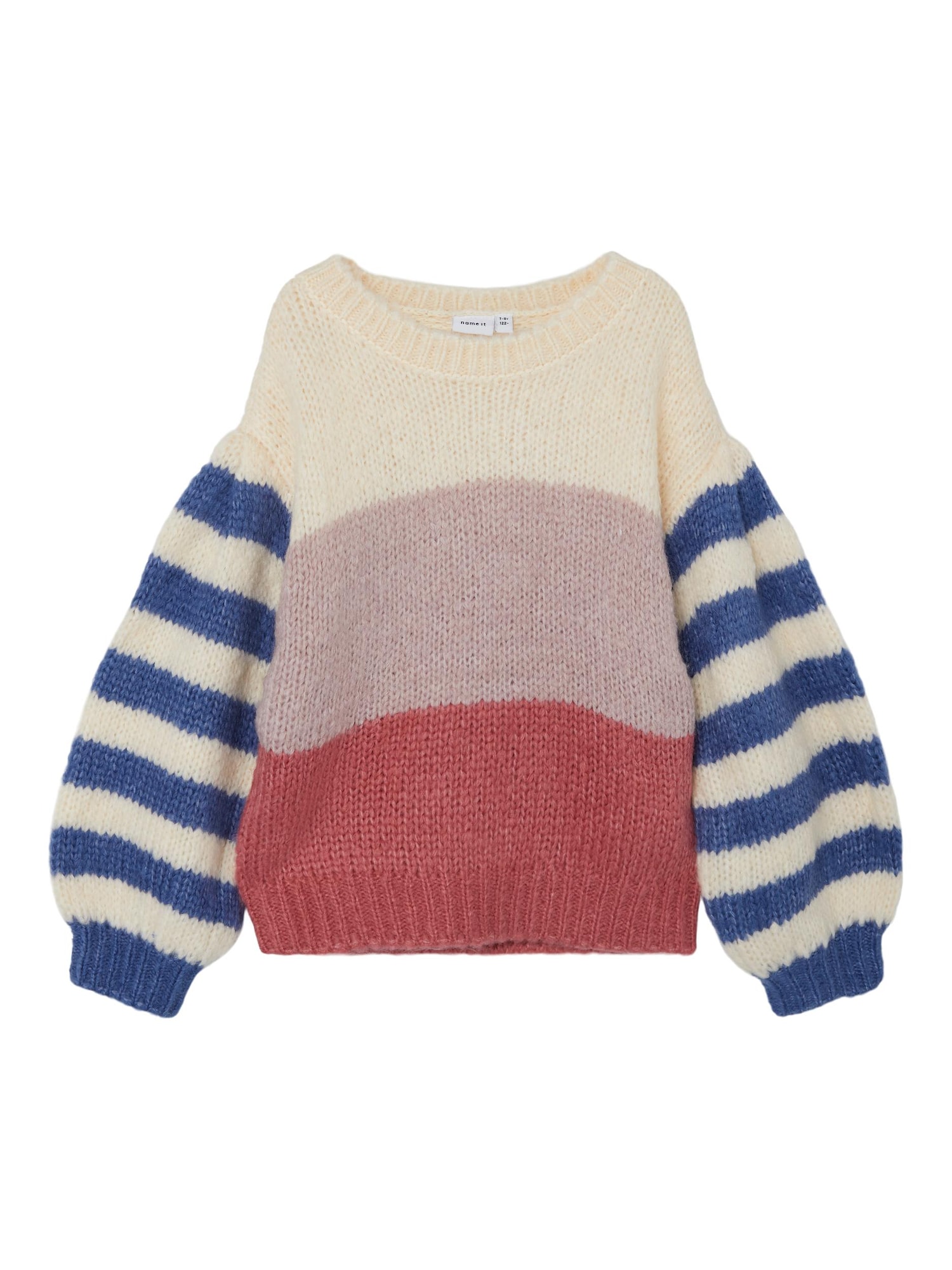 NAME IT Pulover 'OLIANA'  kremna / temno modra / malina / puder