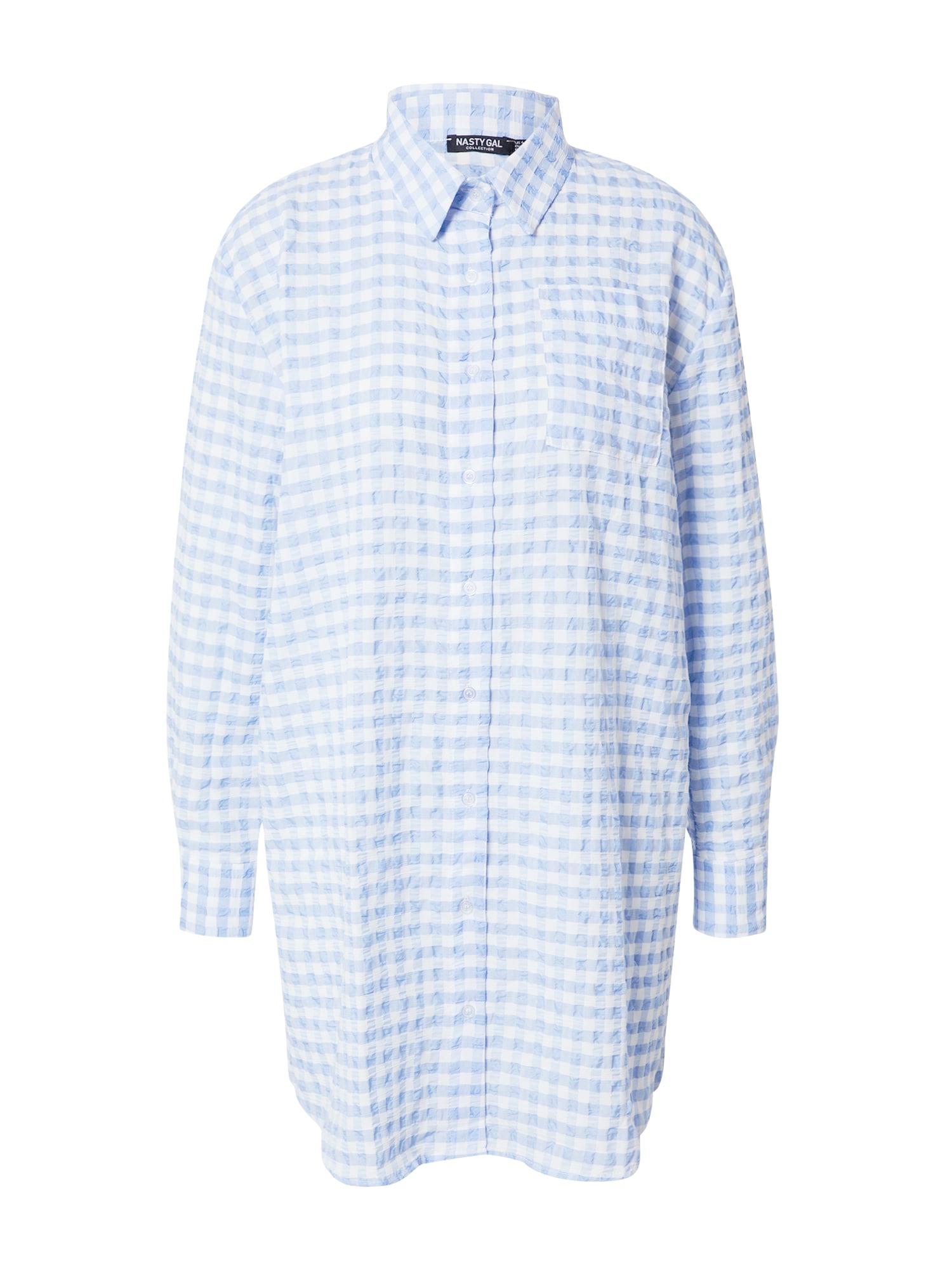 Nasty Gal Bluza 'Gingham'  svetlo modra / bela