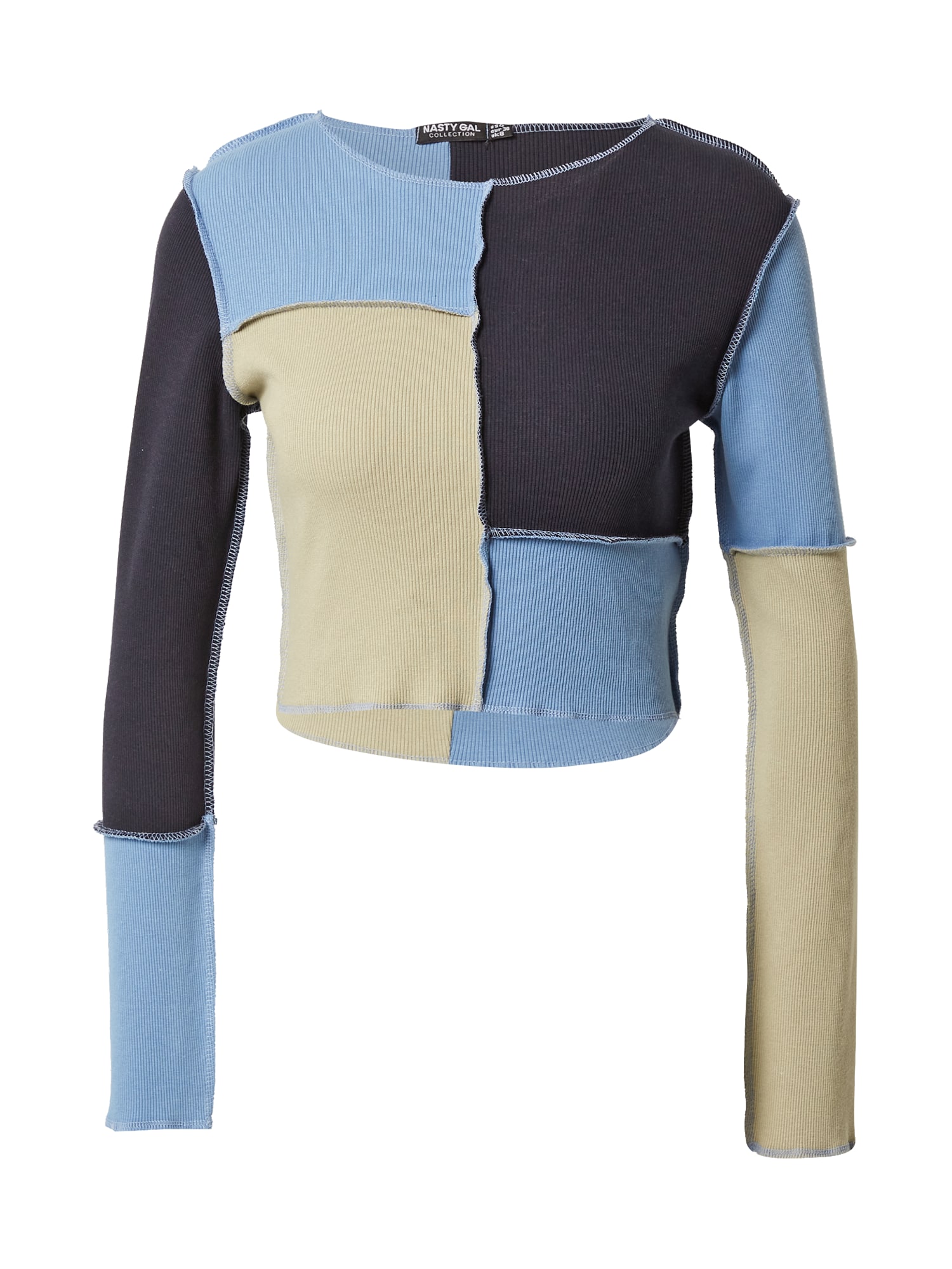Nasty Gal Majica  kit / svetlo modra / temno modra