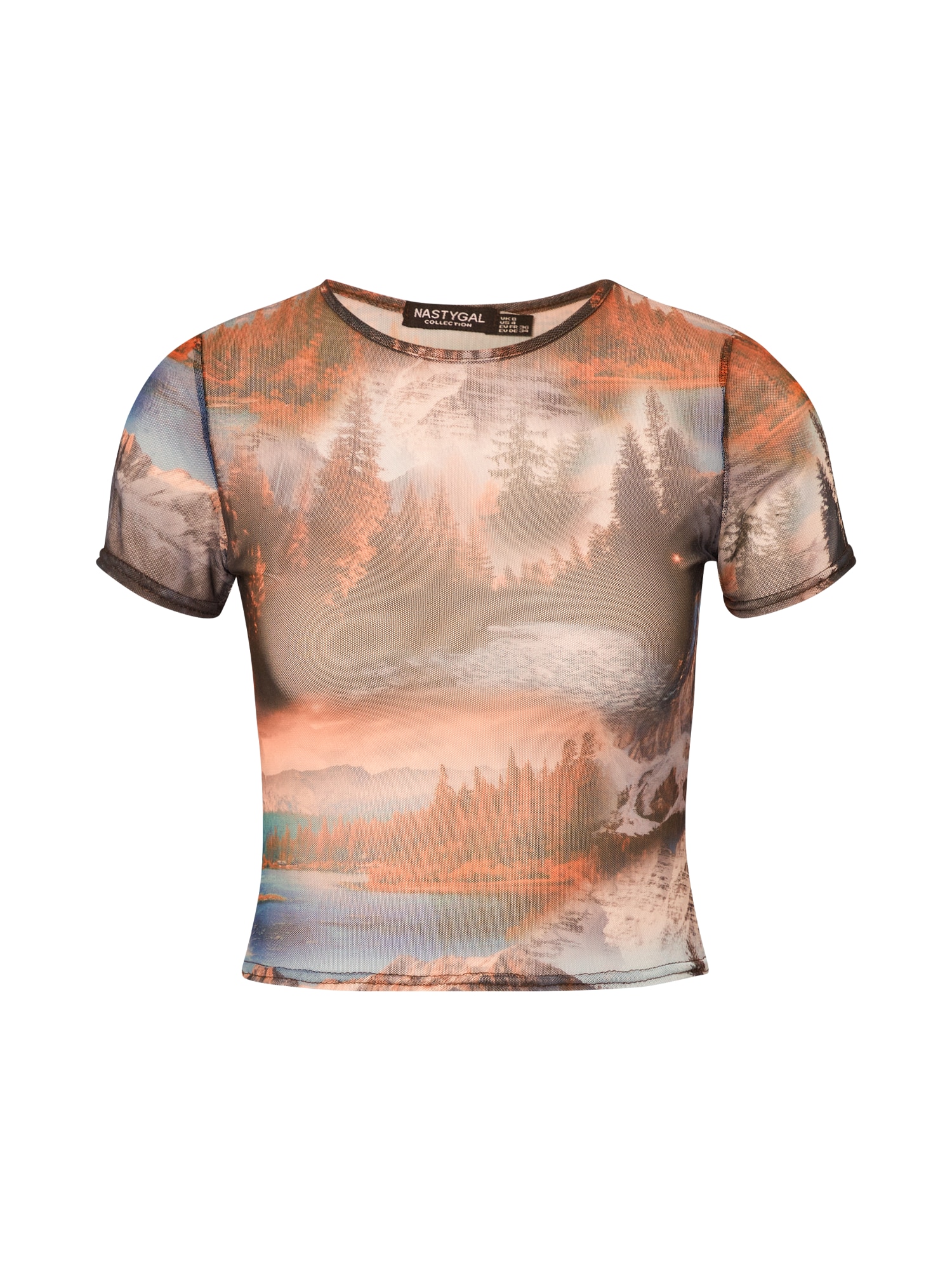 Nasty Gal Majica  kremna / safir / rjasto rjava / temno rjava / oranžna