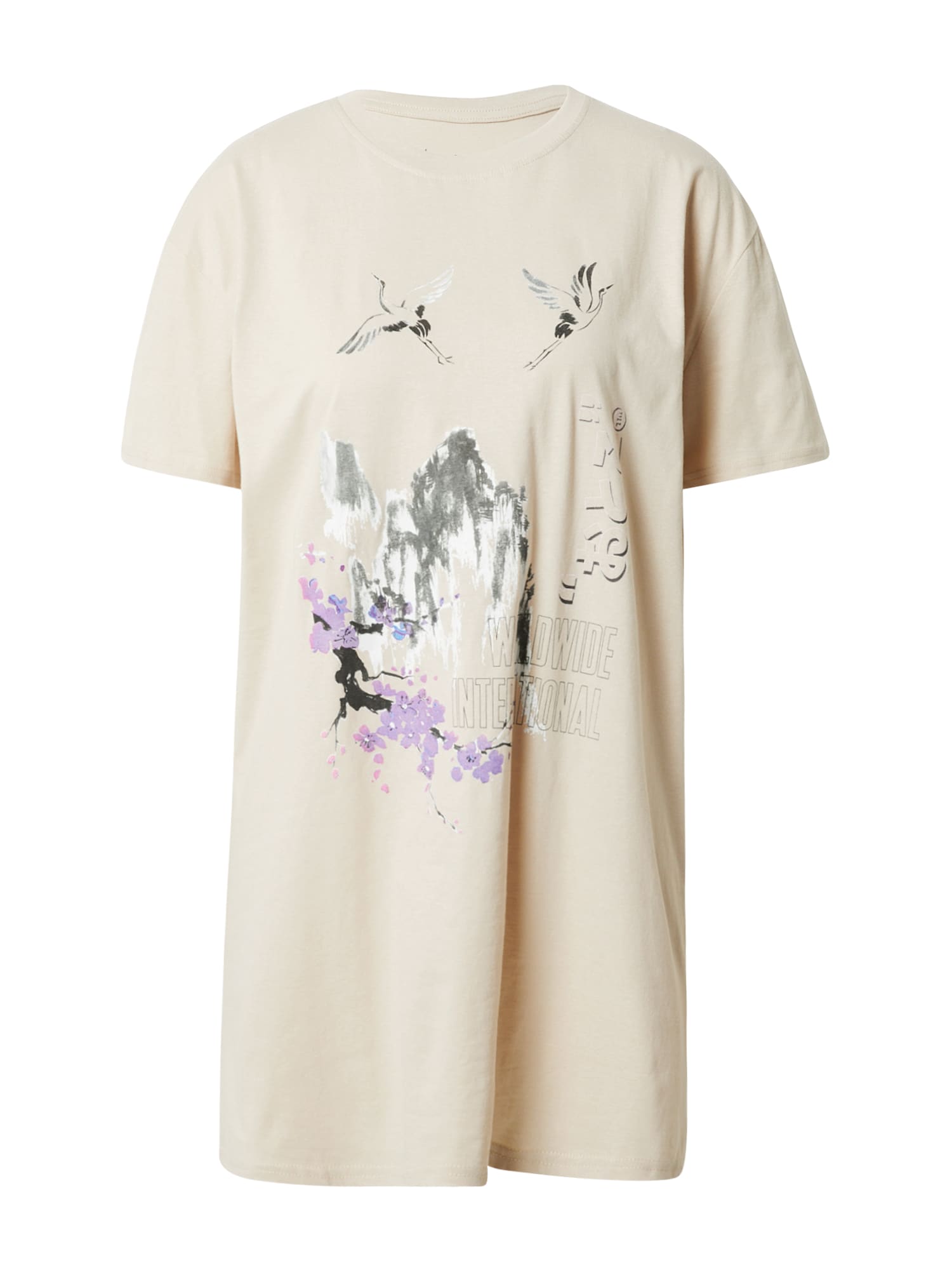 Nasty Gal Obleka  kamen / lila / črna / bela