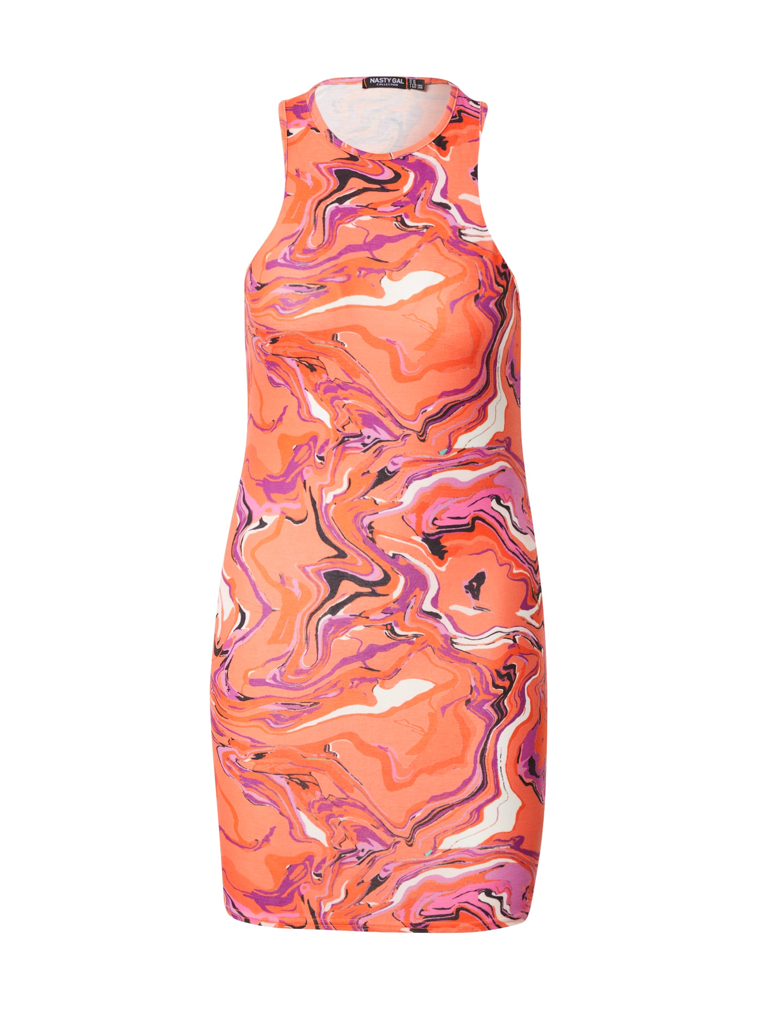 Nasty Gal Obleka  temno liila / oranžna / svetlo roza / črna / bela