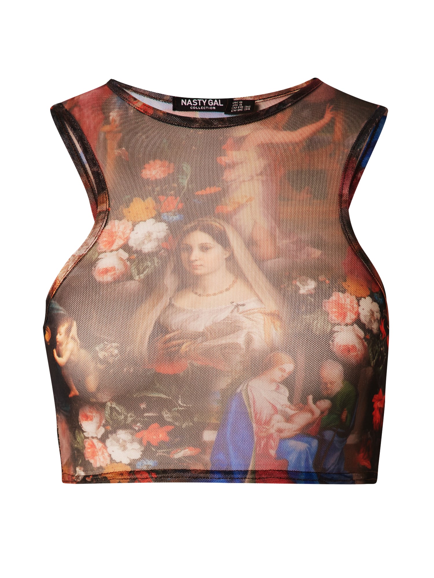 Nasty Gal Top  kobalt modra / rjava / mešane barve / rdeča