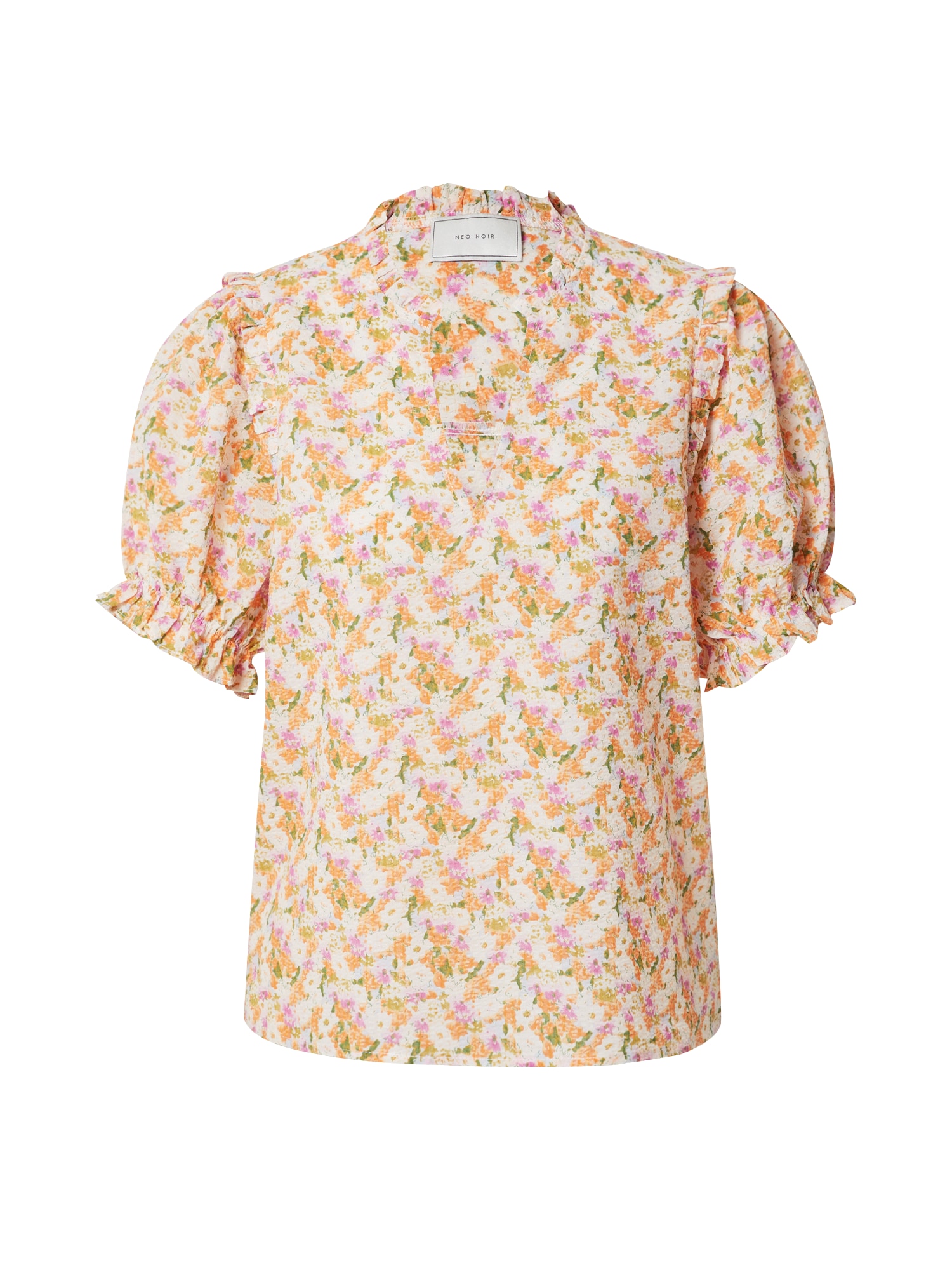 Neo Noir Bluza 'Rosalie'  oliva / oranžna / svetlo roza / off-bela