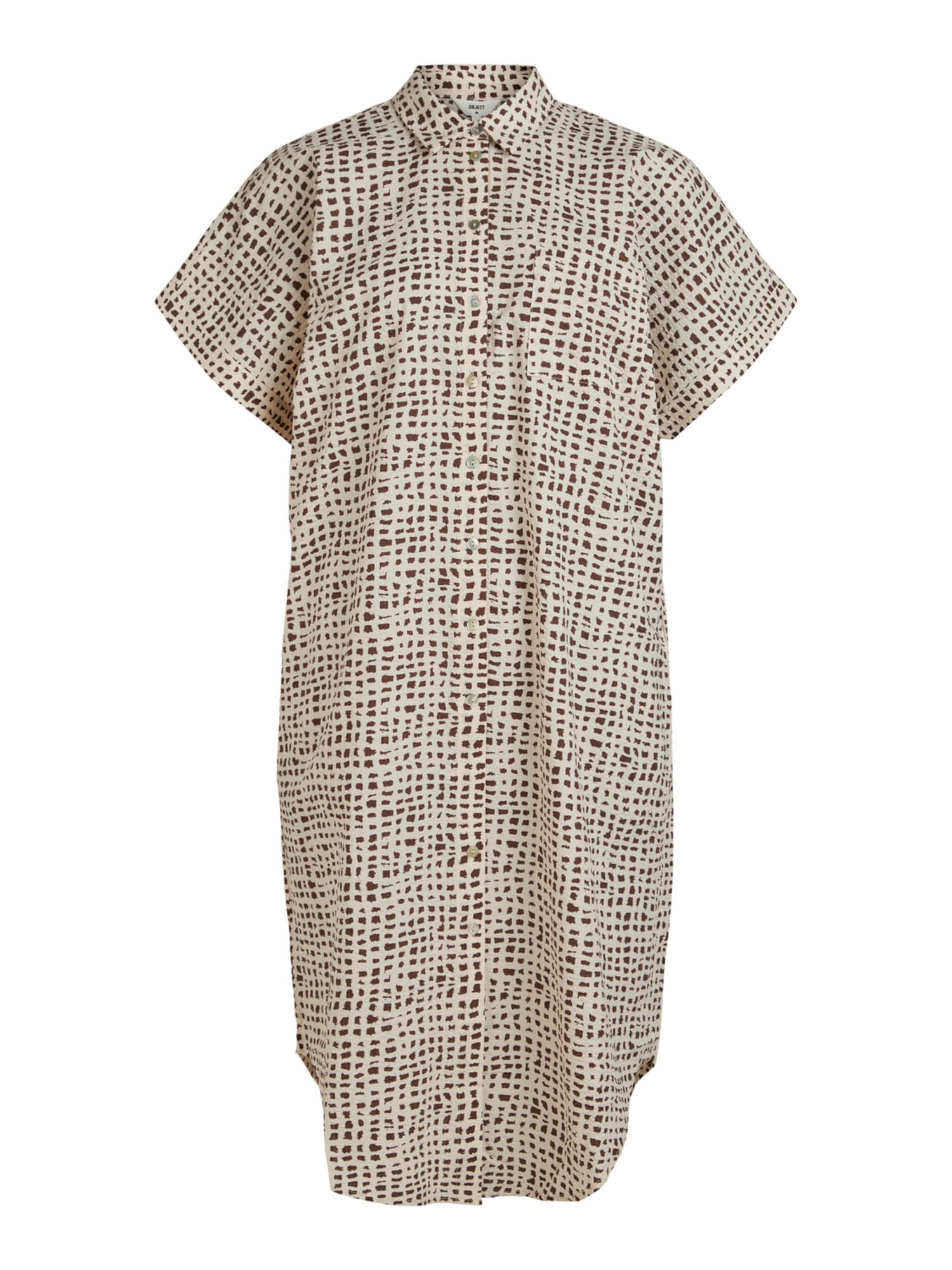 OBJECT Dolga srajca 'Ofelia'  kremna / temno rjava