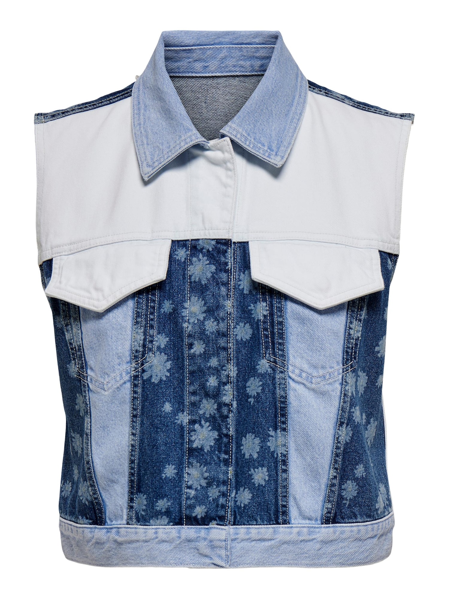 ONLY Brezrokavnik  mornarska / moder denim / bel denim