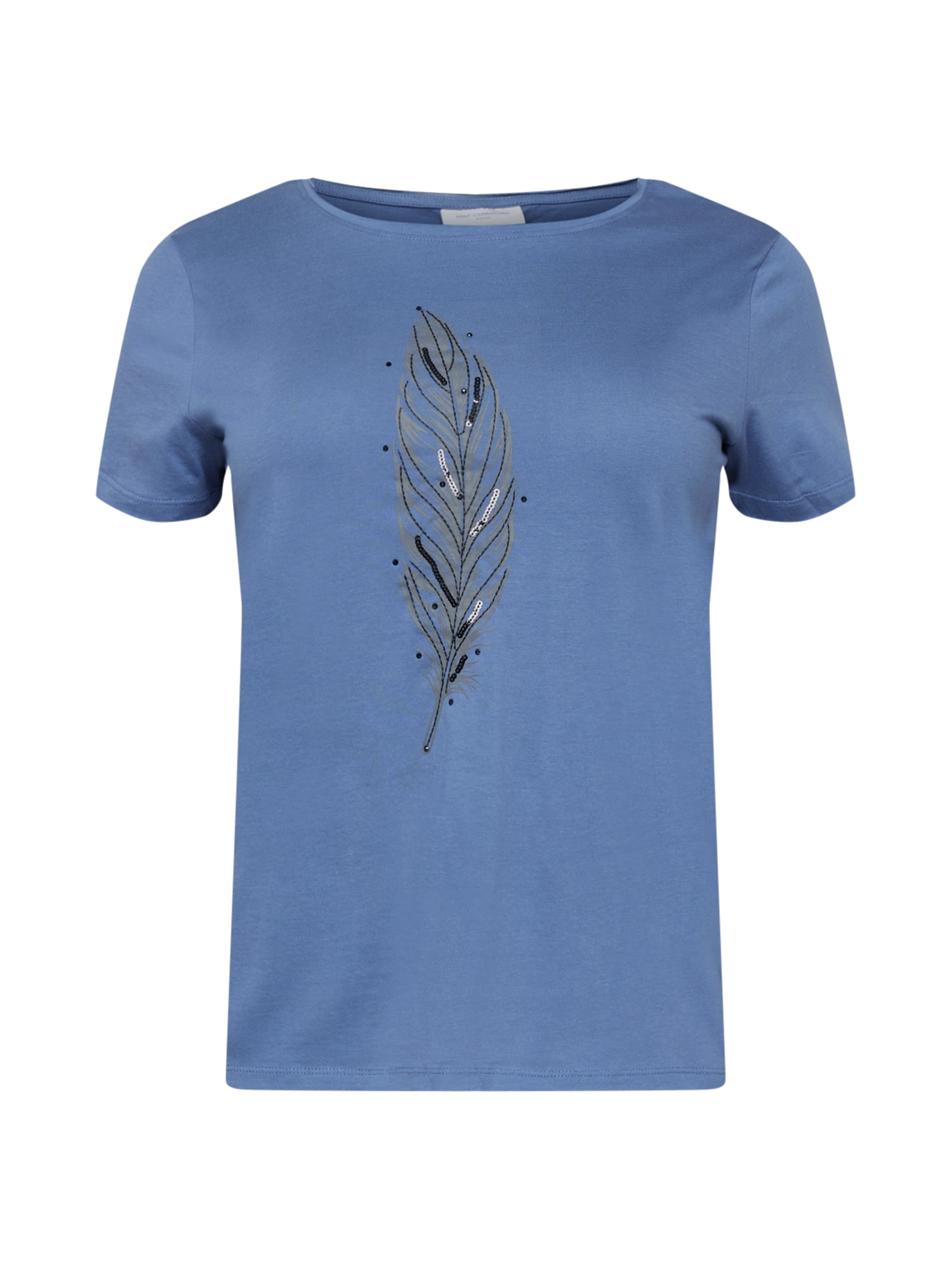 ONLY Carmakoma Majica 'FEATHER'  indigo / temno siva / črna