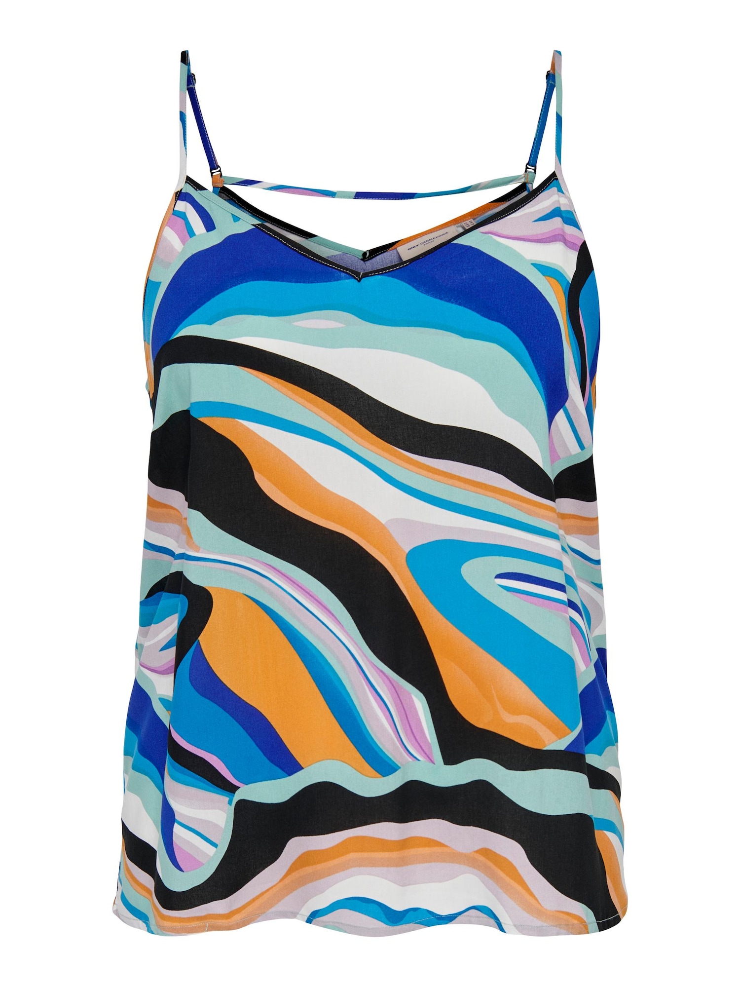 ONLY Carmakoma Top 'Nova'  modra / mauve / oranžna / črna