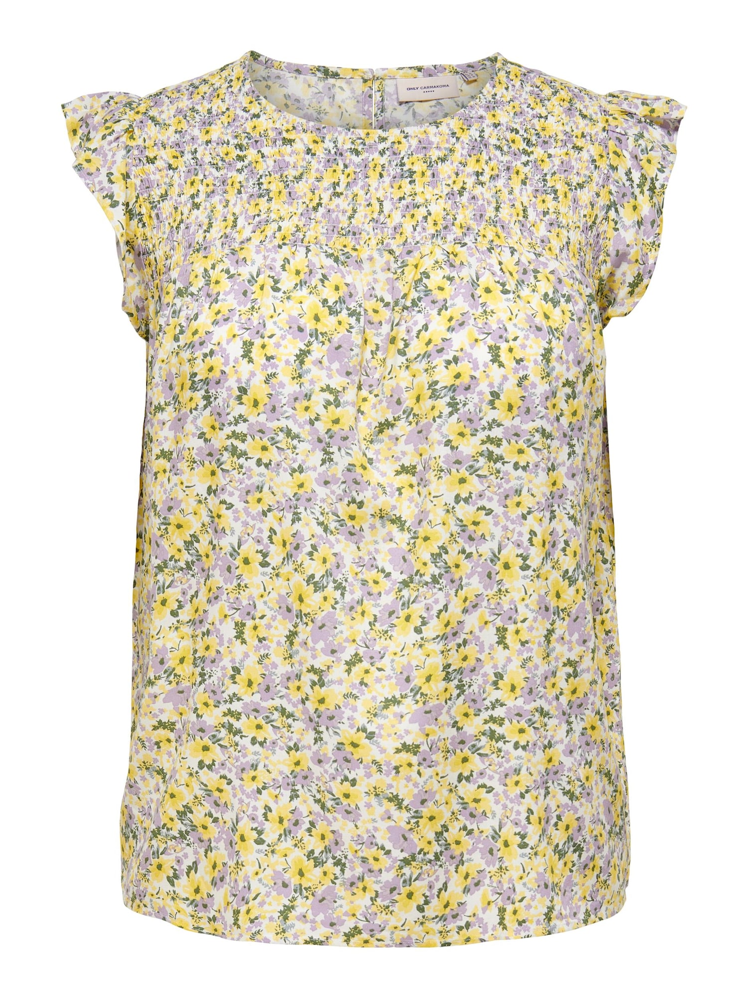 ONLY Carmakoma Top  kremna / svetlo rumena / temno zelena / svetlo lila