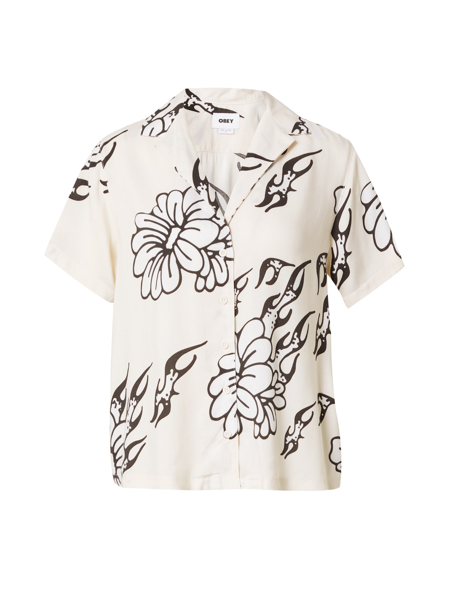 Obey Bluza 'FLAMIN'  črna / bela