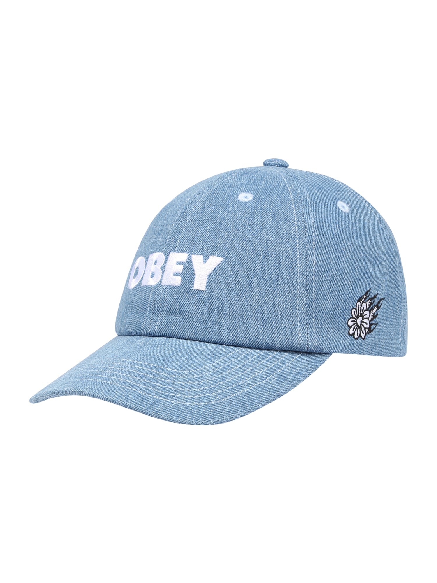 Obey Kapa  moder denim / črna / bela