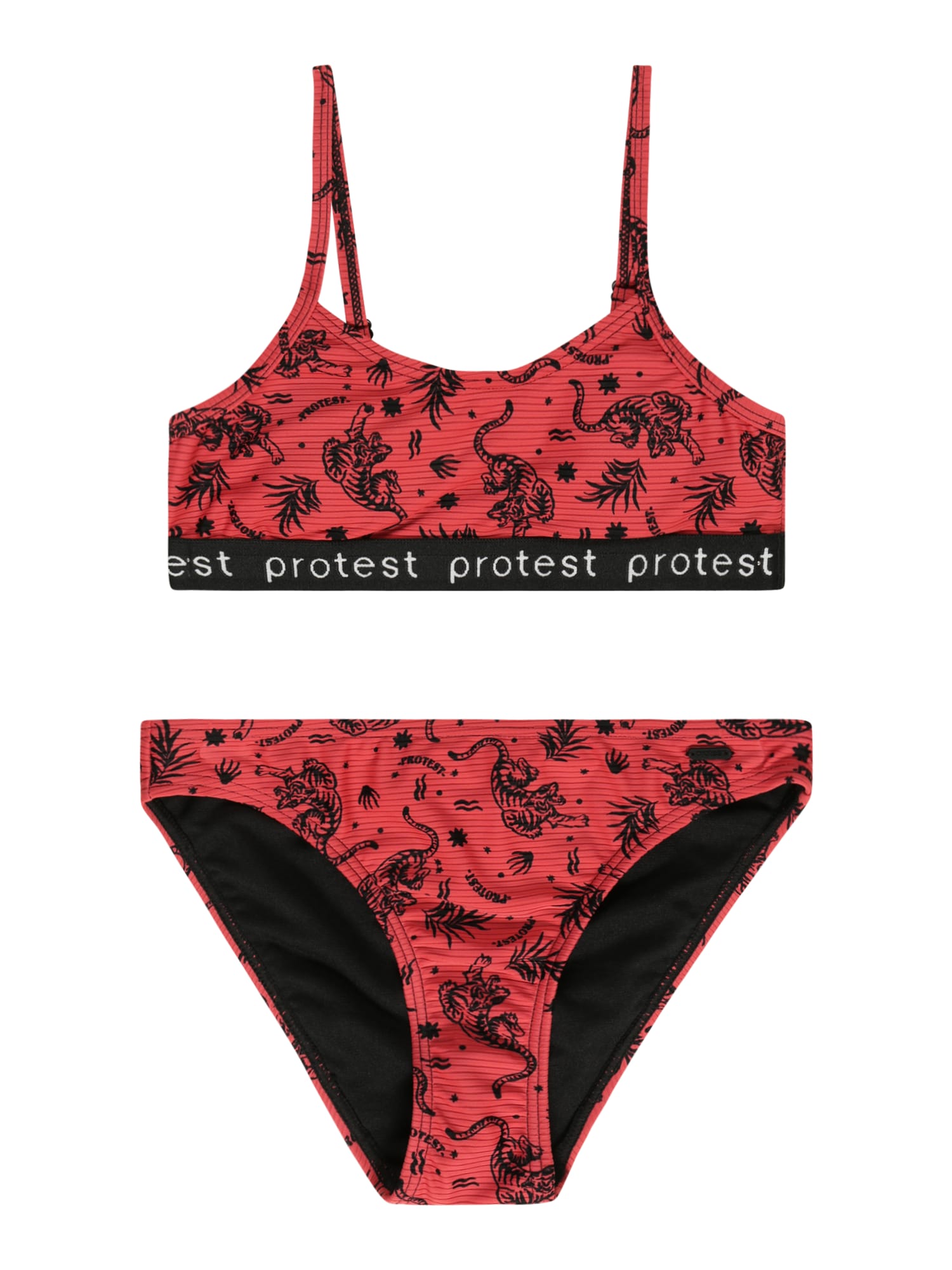 PROTEST Športna kopalna moda 'DENIES'  burgund / črna / bela