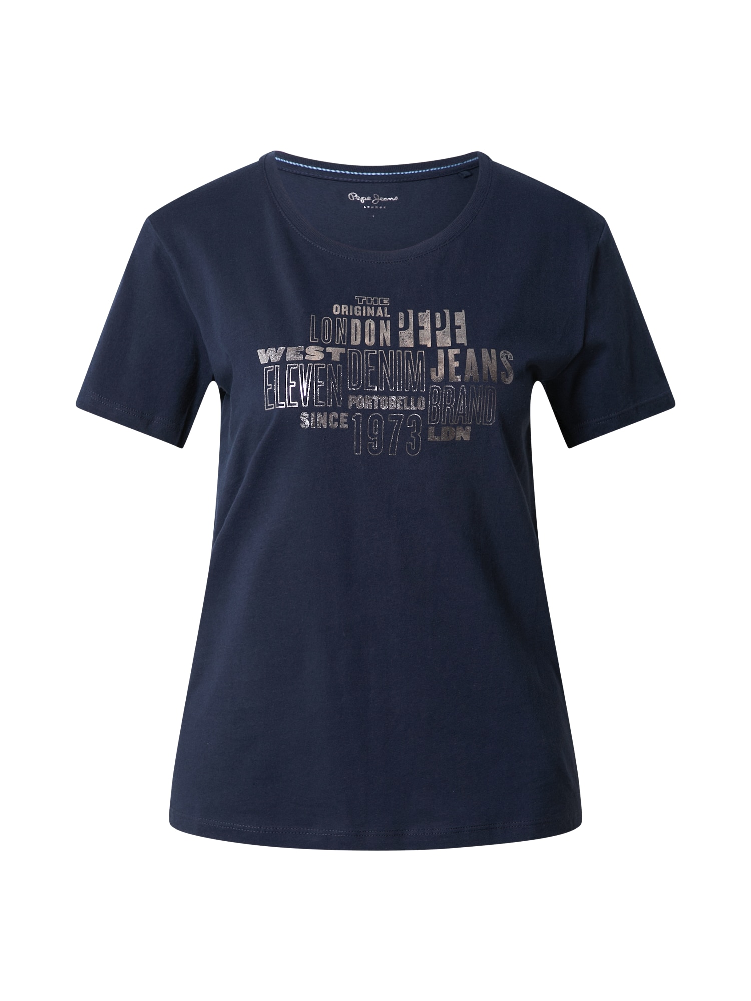 Pepe Jeans Majica 'PIPER'  nočno modra / srebrna