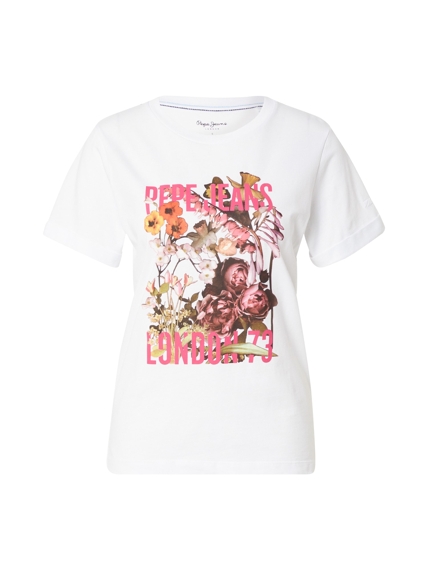 Pepe Jeans Majica 'Pauline'  oliva / oranžna / svetlo roza / off-bela