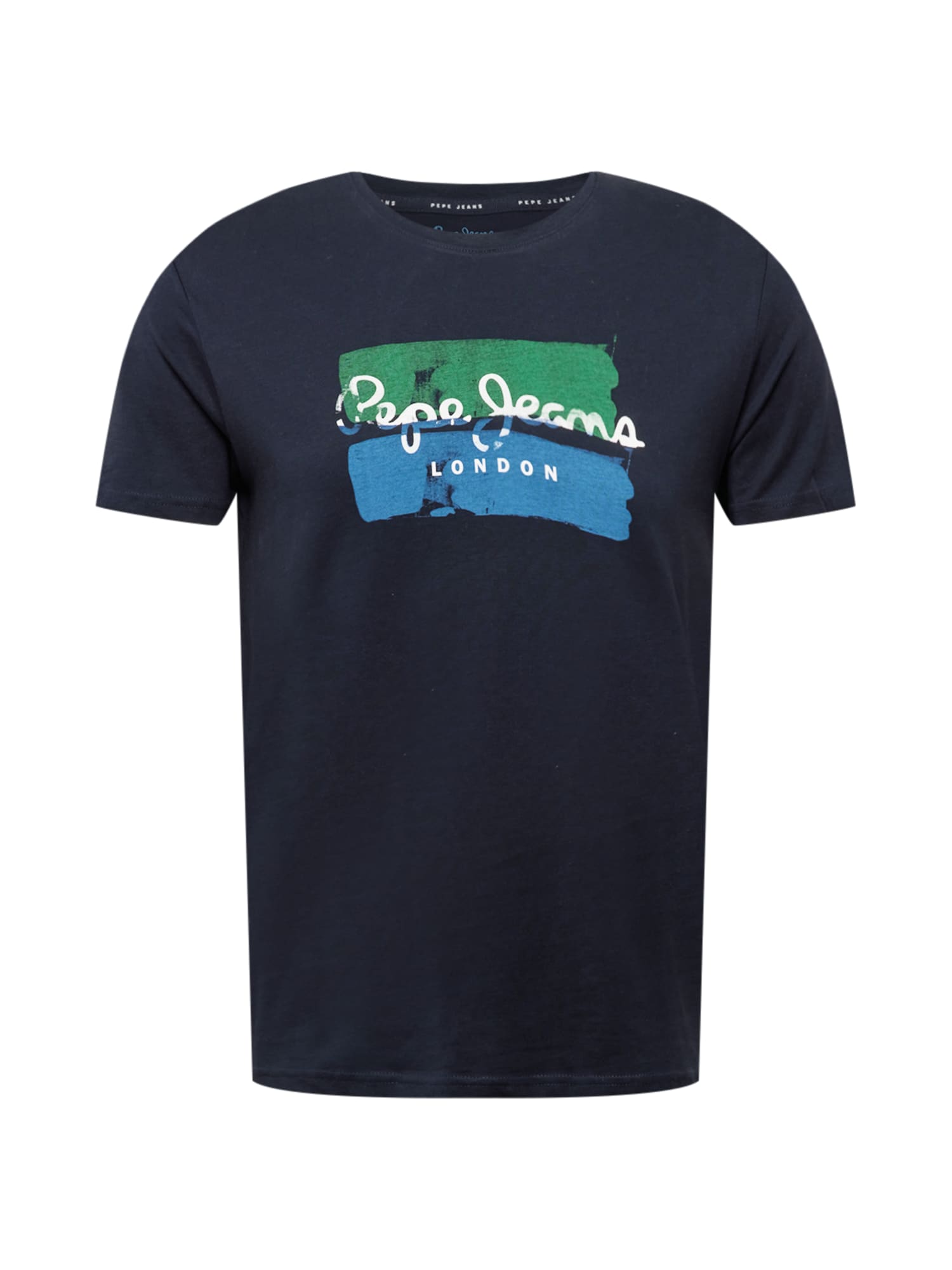 Pepe Jeans Majica 'Santino'  modra / nočno modra / smaragd / bela