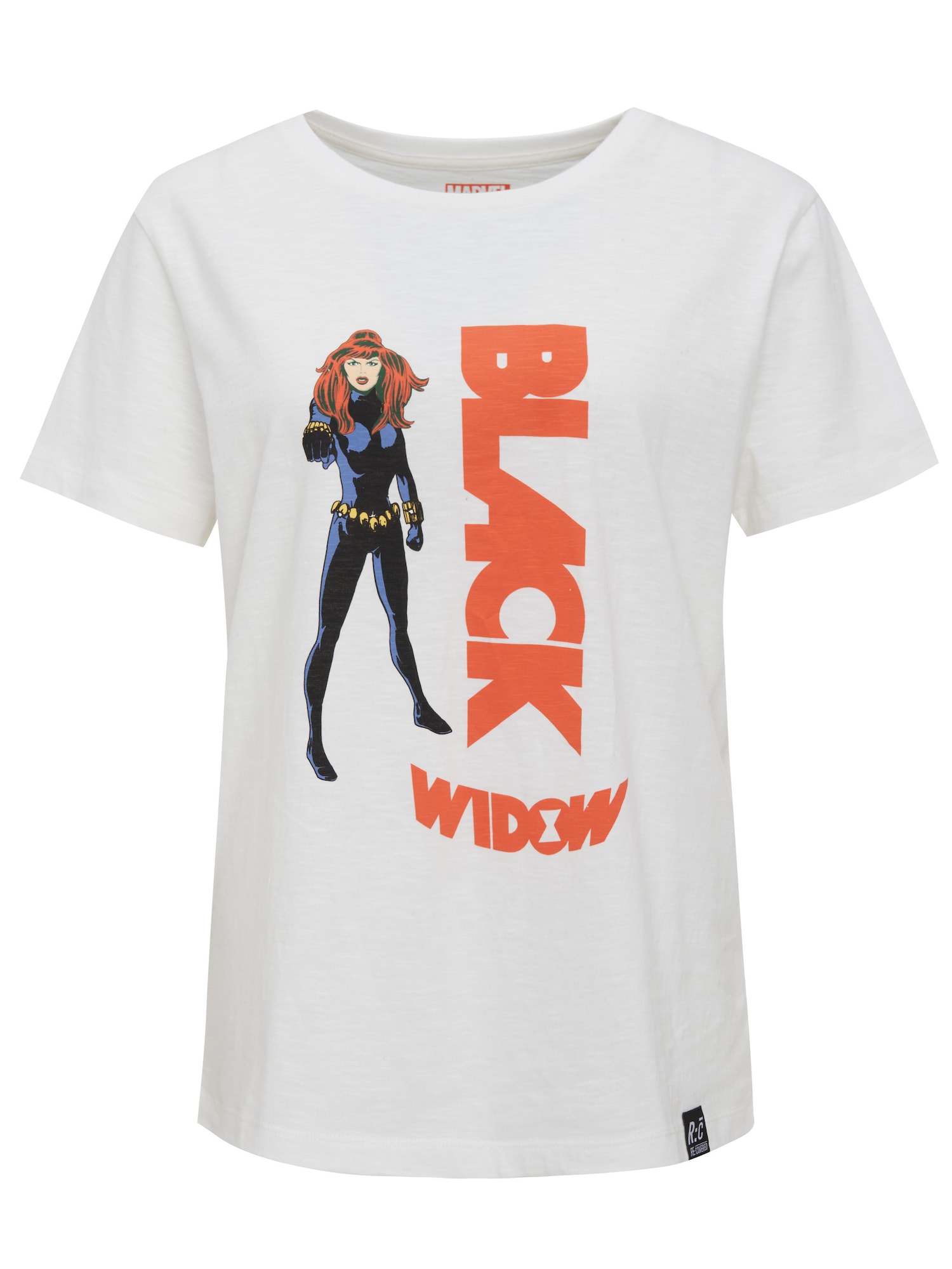 Recovered Majica 'Black Widow'  modra / temno oranžna / črna / jajčna lupina