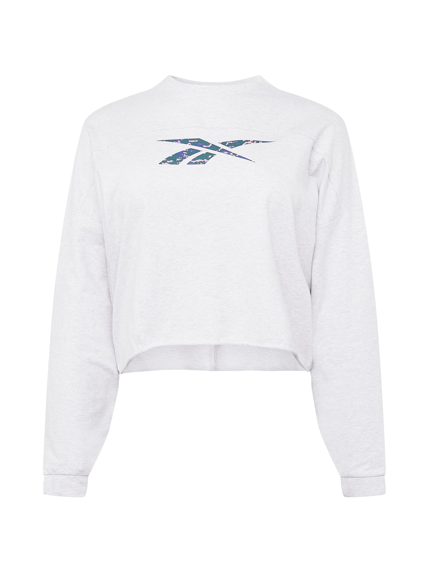 Reebok Sport Športna majica  siva / svetlo siva / vijolično modra / črna