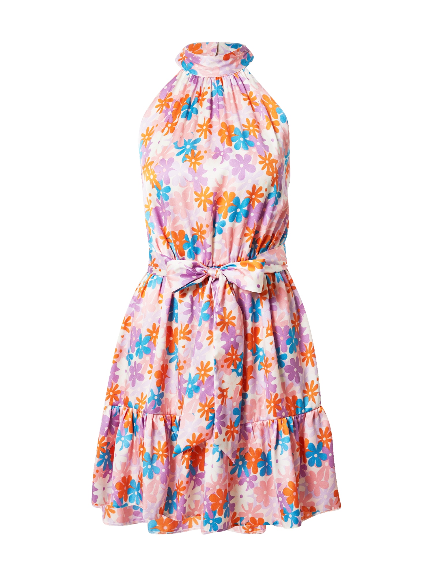 River Island Koktejl obleka  sivka / mandarina / staro roza / bela