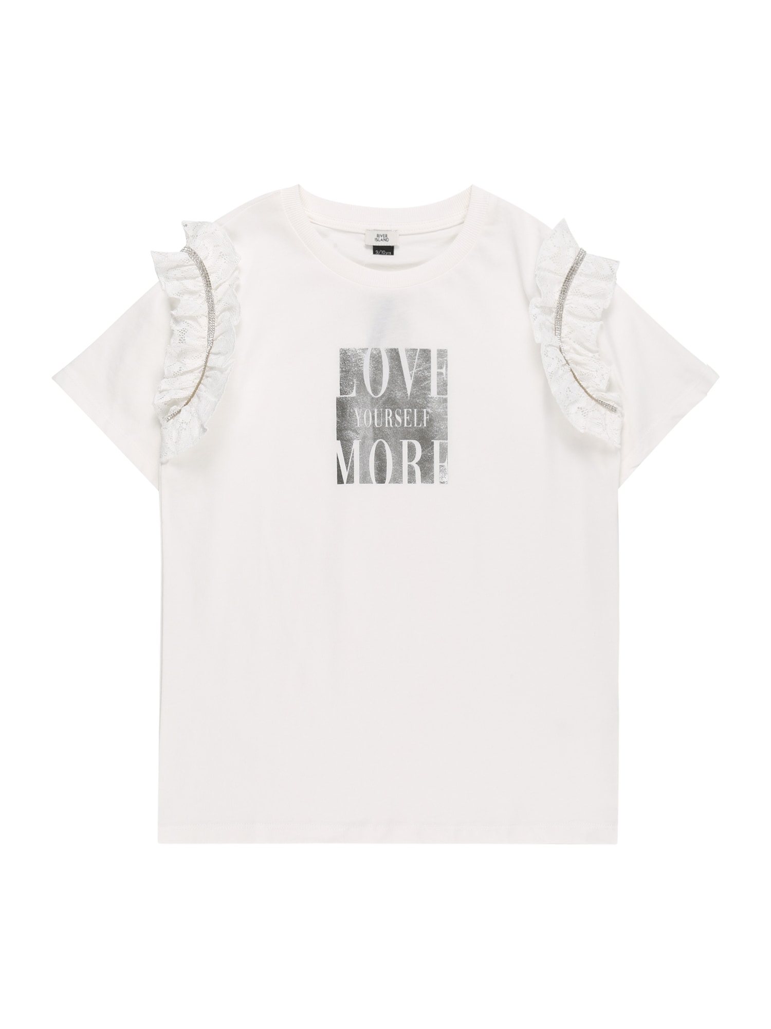 River Island Majica 'LACE'  antracit / bela