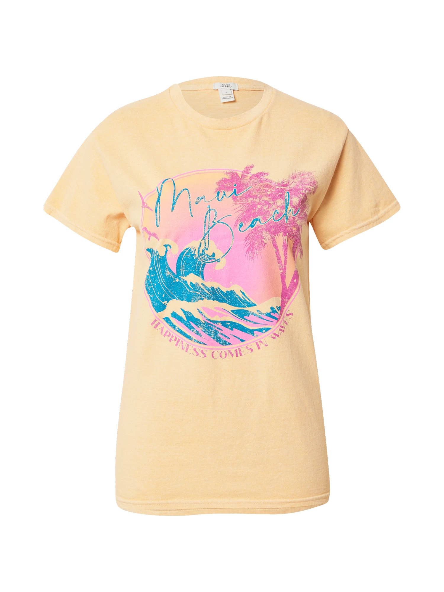 River Island Majica 'MAUI BEACH'  cijansko modra / rumena / roza