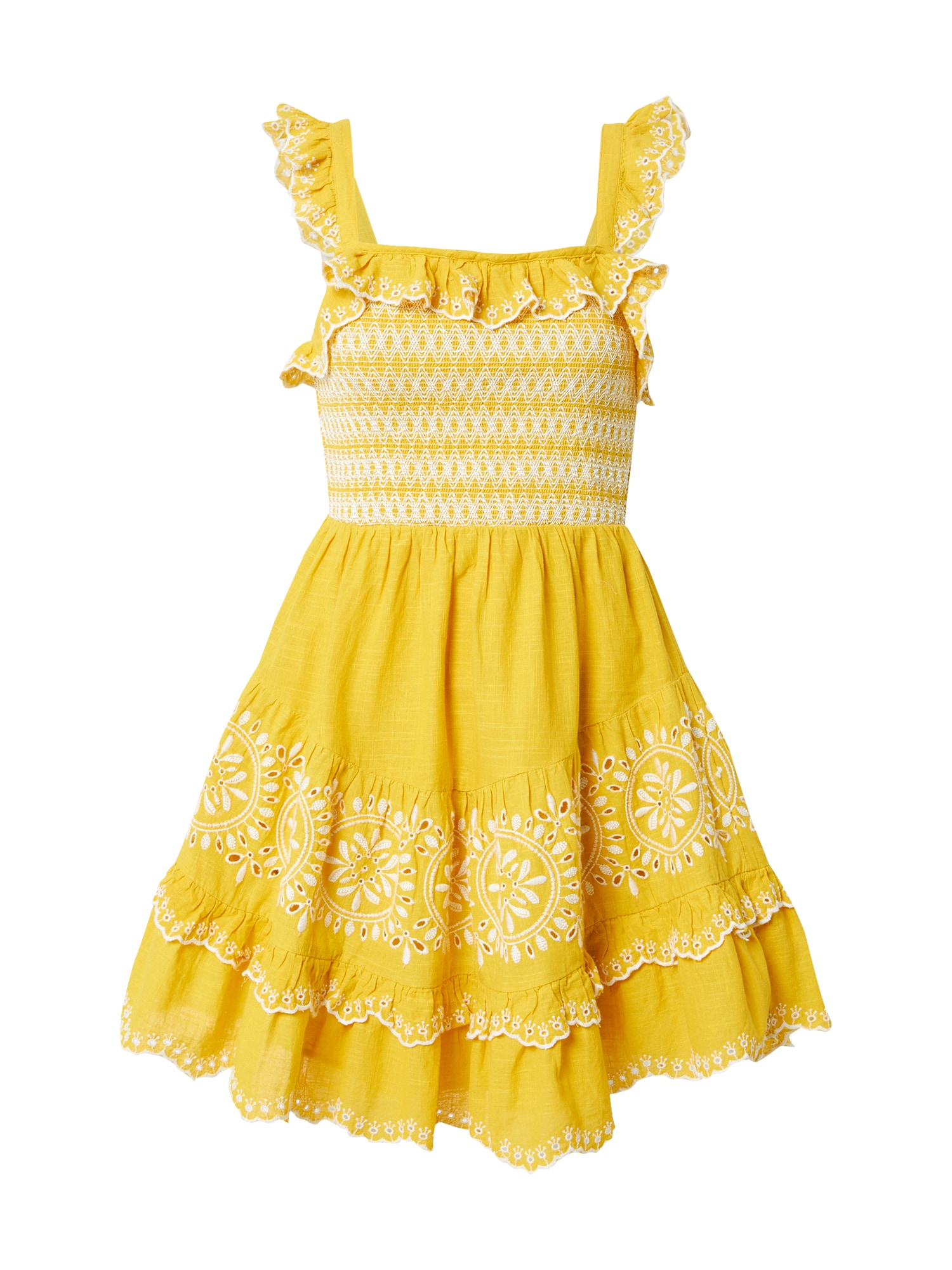 River Island Obleka  rumena / bela