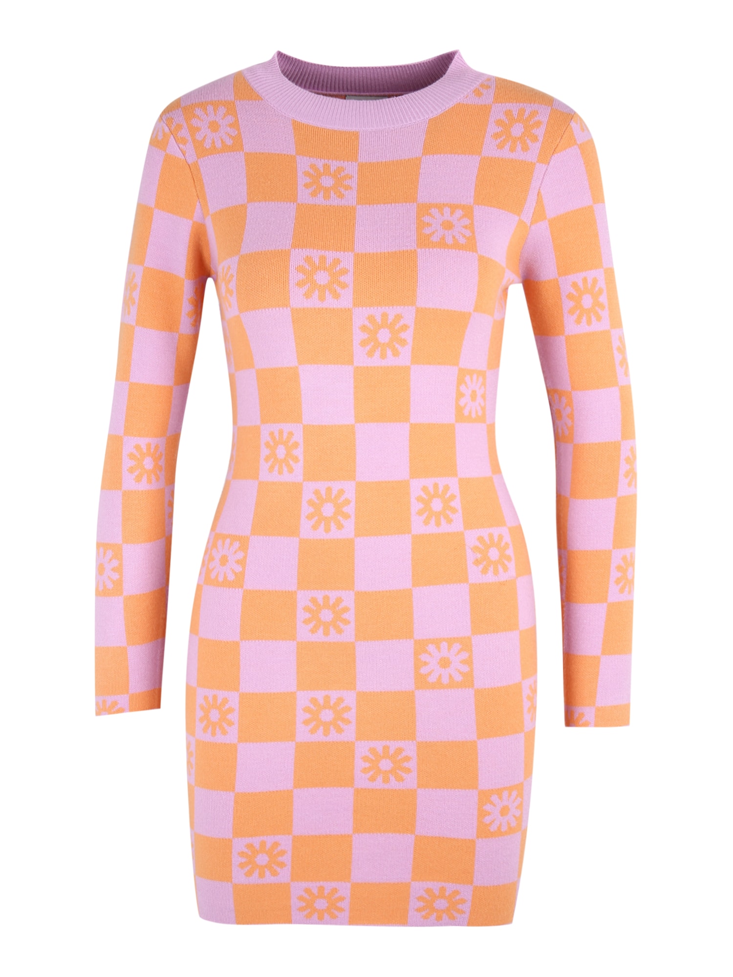 River Island Petite Pletena obleka  svetlo lila / oranžna
