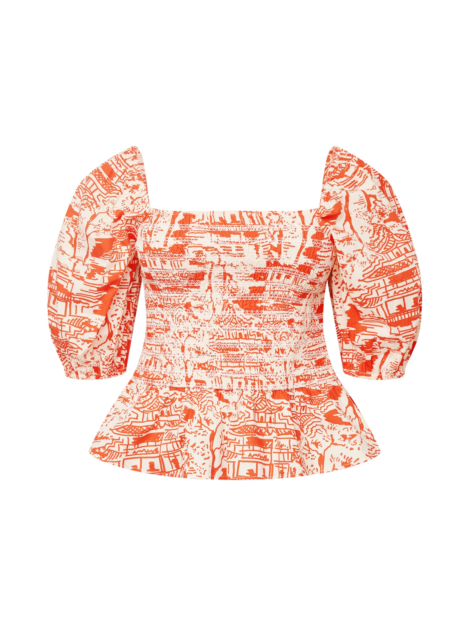 River Island Plus Bluza  ognjeno rdeča / bela