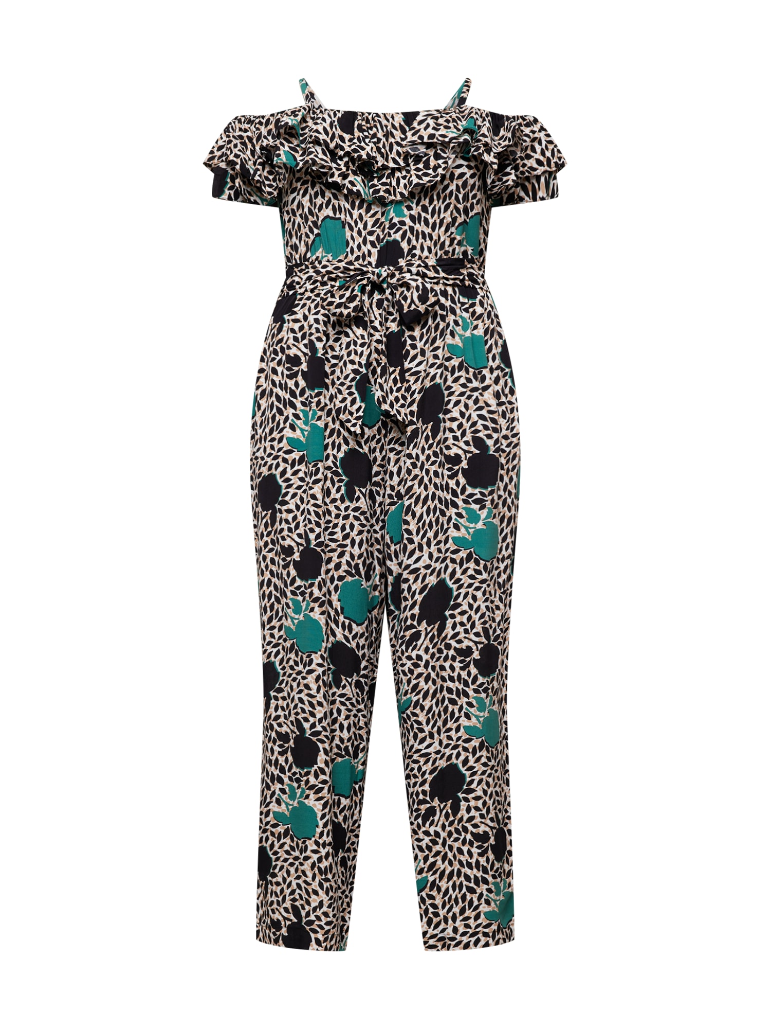 River Island Plus Kombinezon  svetlo rjava / žad / črna / bela