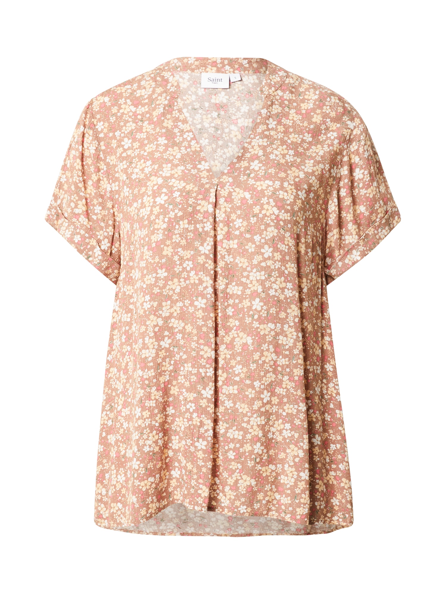 SAINT TROPEZ Bluza 'Marion'  kremna / svetlo rjava / travnato zelena / staro roza / bela