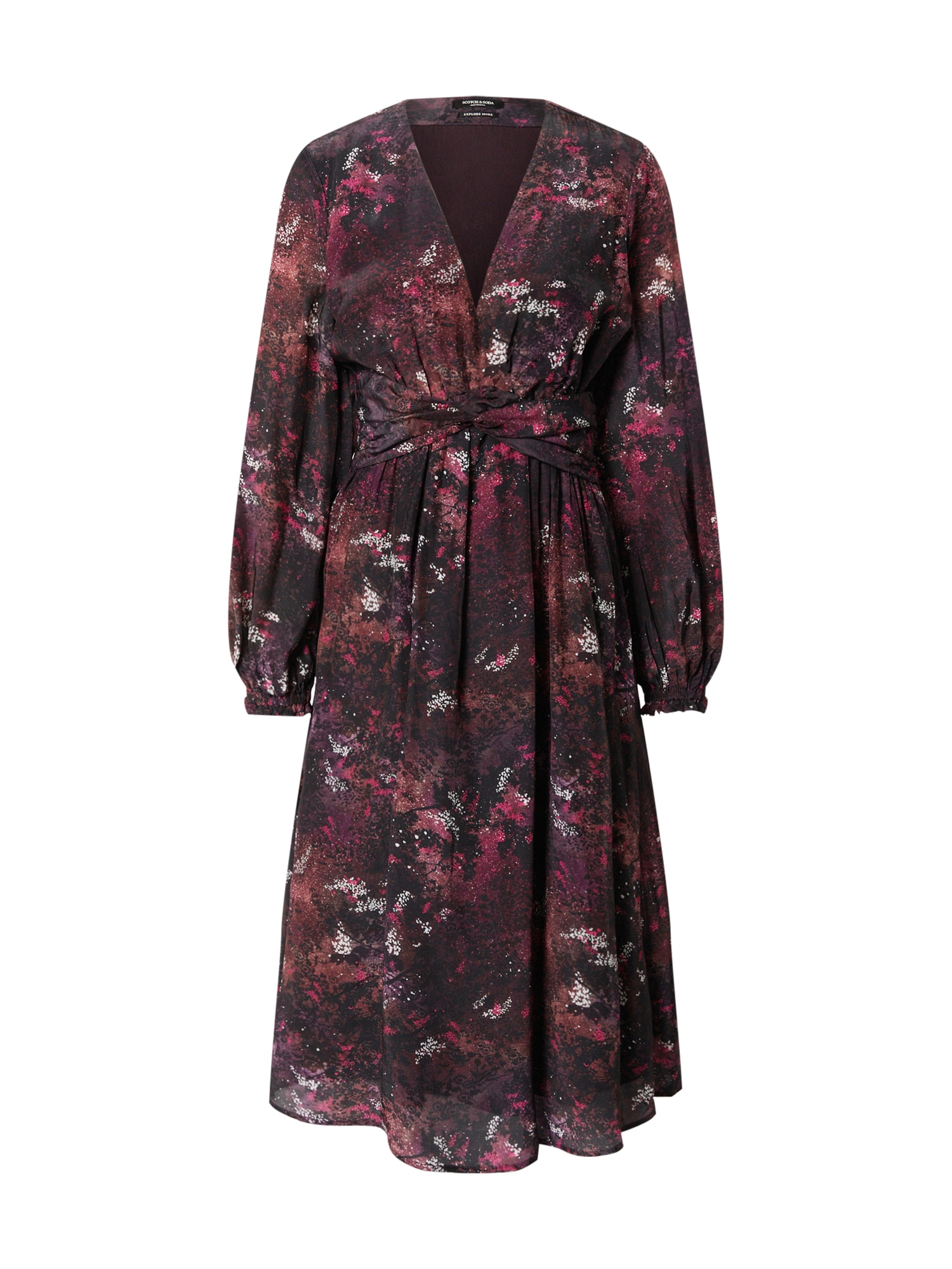 SCOTCH & SODA Obleka  temno roza / rjasto rdeča / burgund / bela