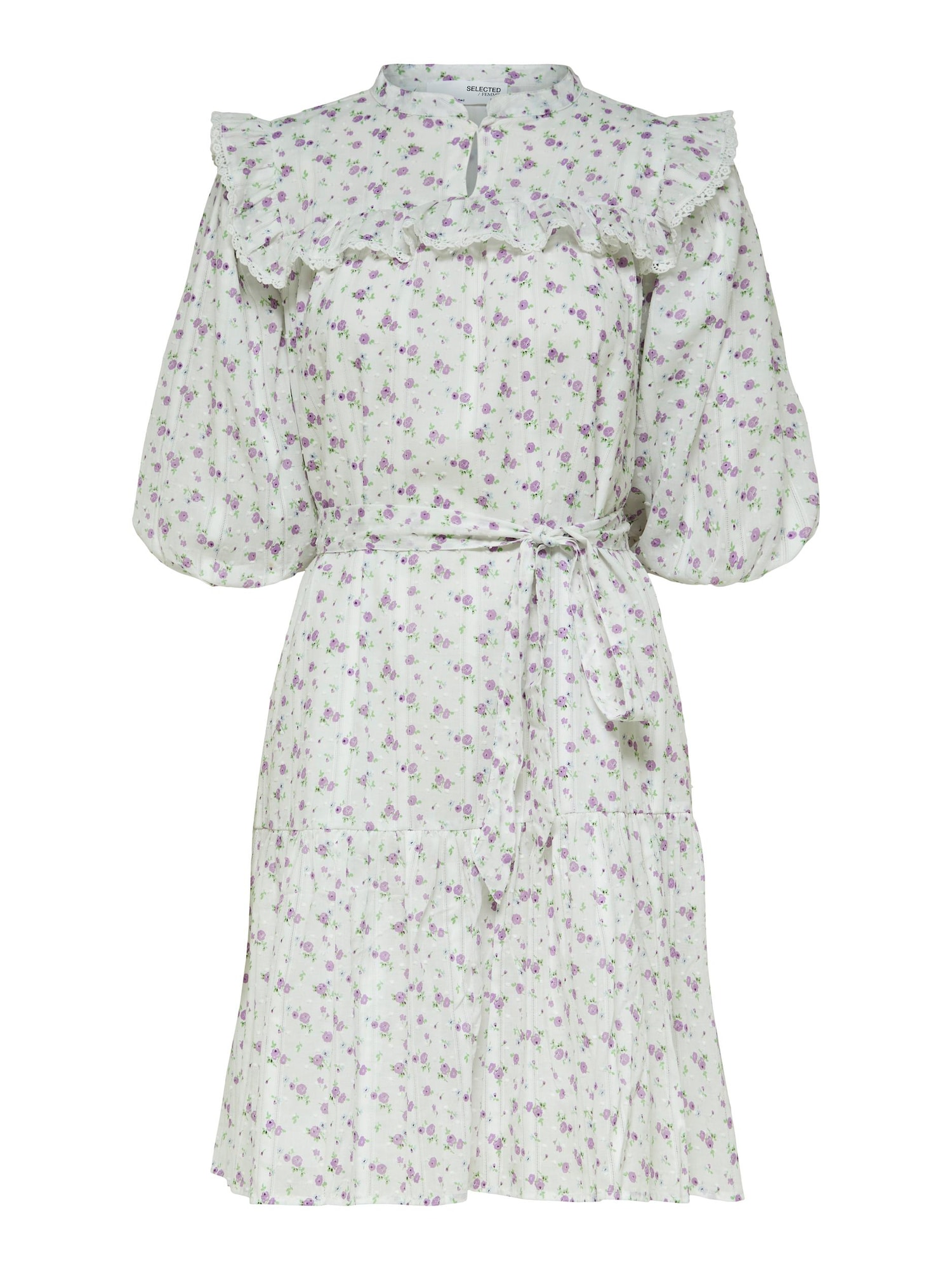 SELECTED FEMME Dolga srajca 'Susy'  zelena / svetlo lila / bela