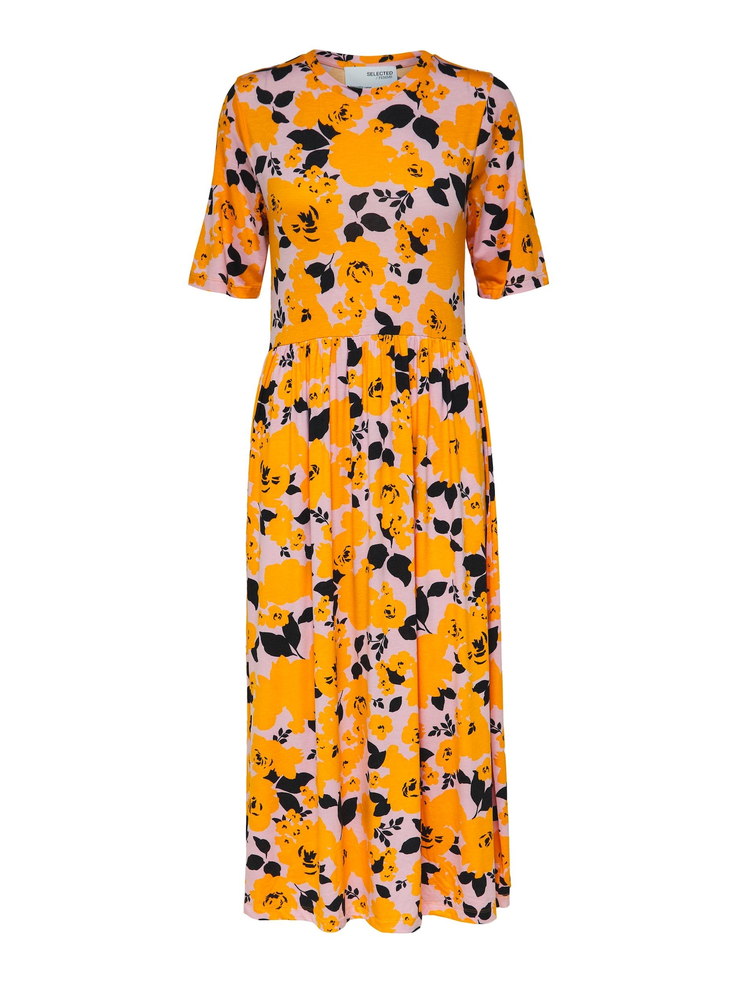 SELECTED FEMME Obleka 'Rita'  oranžna / roza / črna