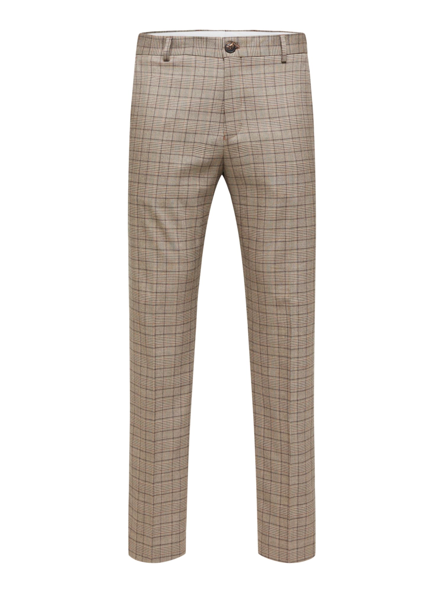 SELECTED HOMME Hlače 'Mylologan'  rjava / karamel / svetlo rjava / bela