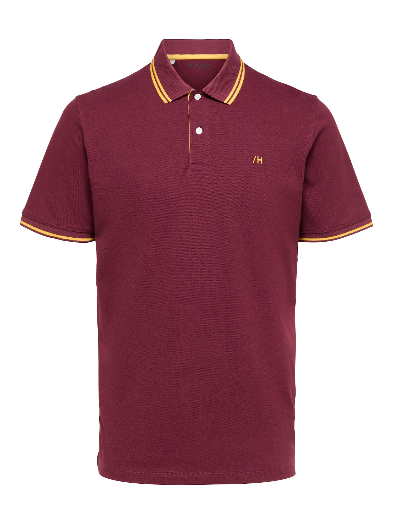 SELECTED HOMME Majica 'Aze'  rumena / bordo