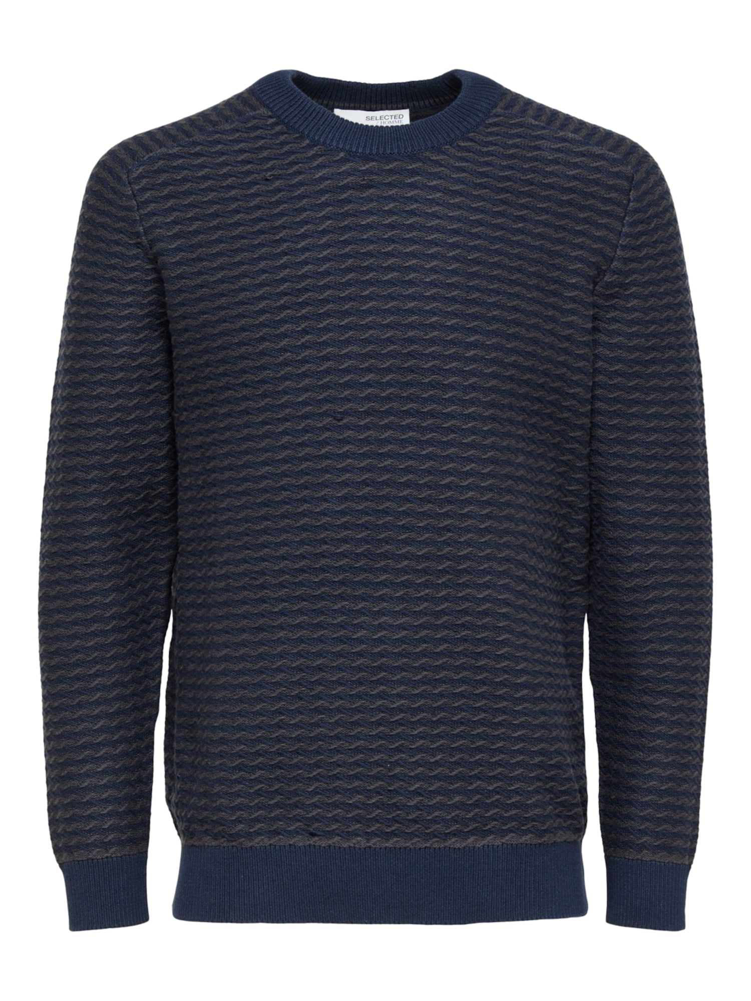SELECTED HOMME Pulover 'COIN'  nočno modra / temno siva
