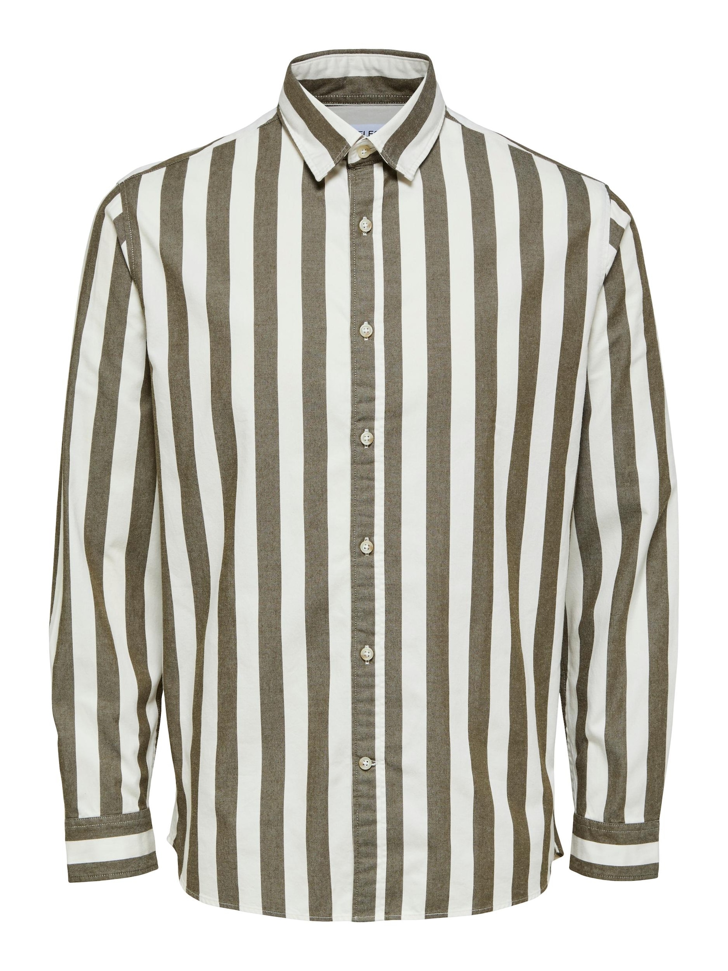SELECTED HOMME Srajca 'Pecko'  oliva / bela
