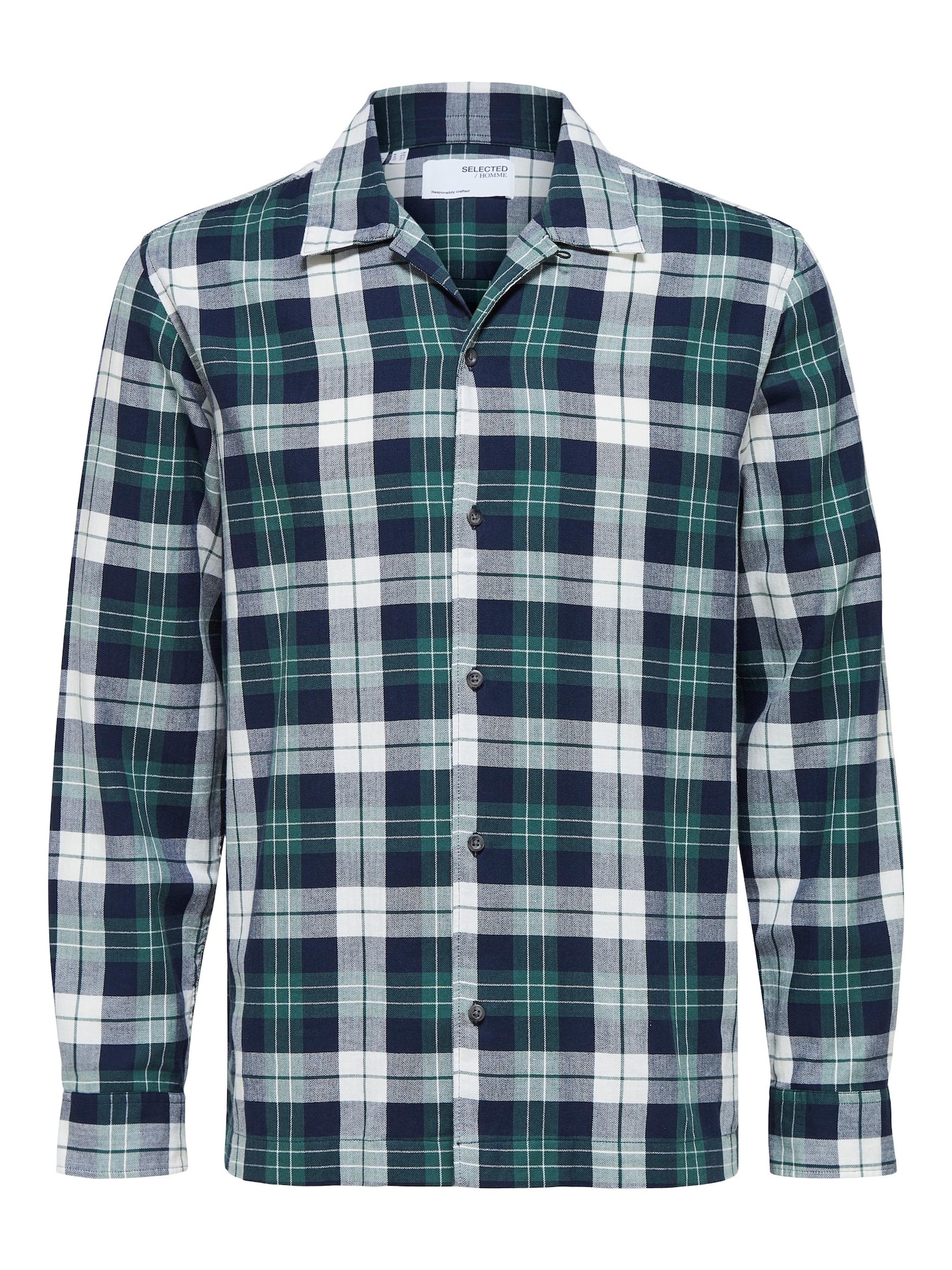 SELECTED HOMME Srajca 'RESS'  mornarska / pegasto siva / smaragd / bela