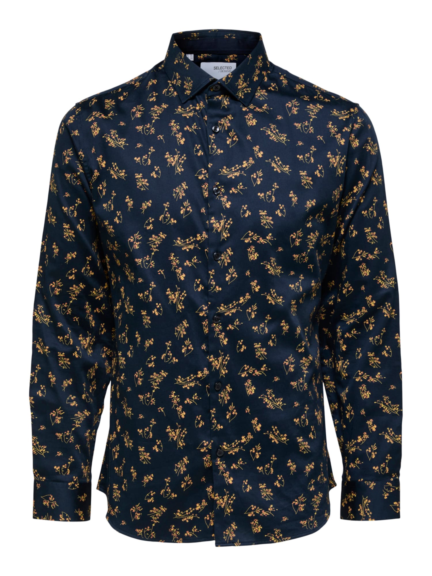 SELECTED HOMME Srajca  nočno modra / pastelno oranžna