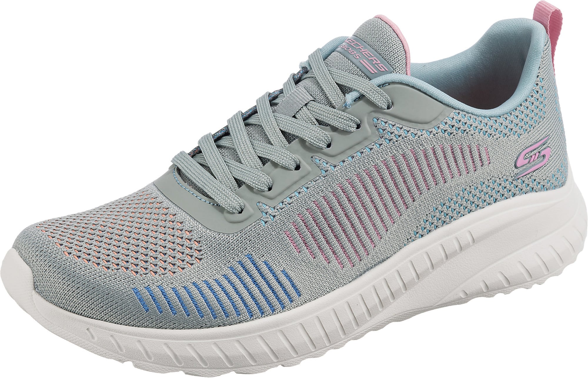 SKECHERS Nizke superge 'Bobs Squad Chaos'  modra / svetlo modra / siva / roza