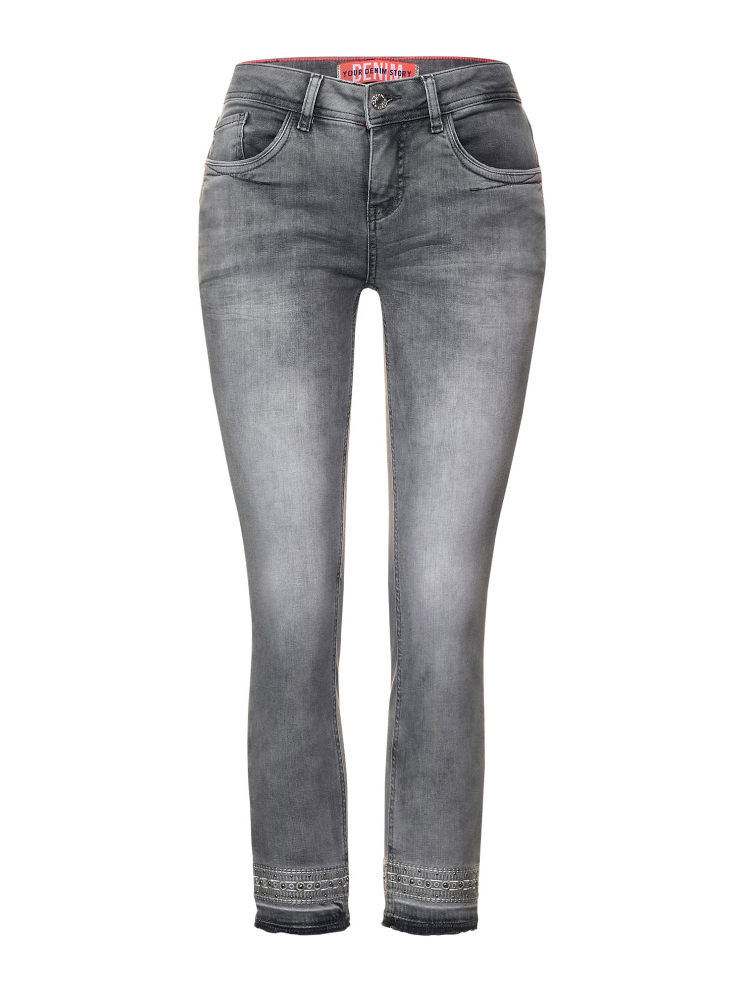 STREET ONE Kavbojke  siv denim / črna