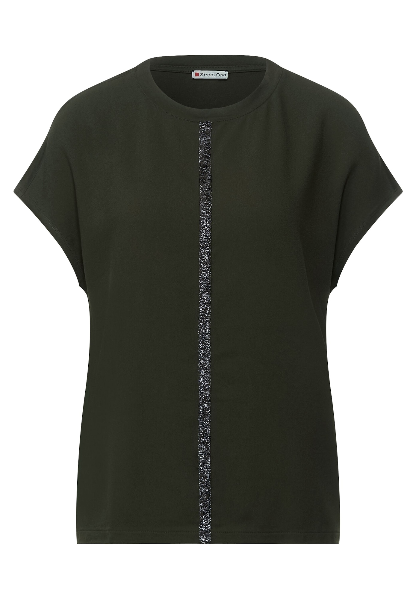 STREET ONE Majica  antracit / temno zelena