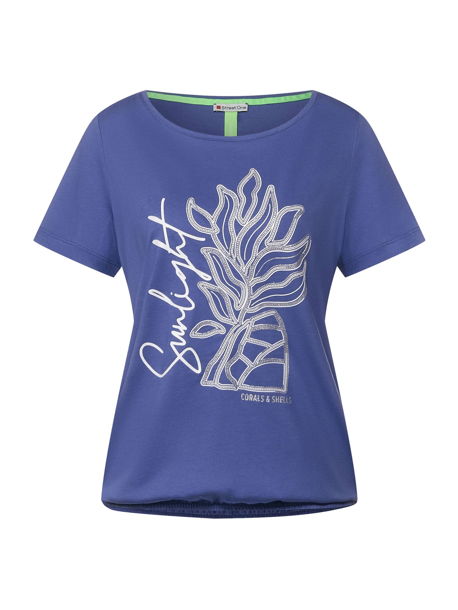 STREET ONE Majica  temno modra / srebrna / bela